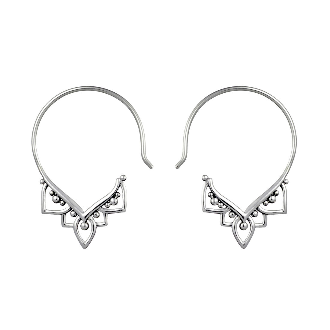 Elegant Mendhi Hoops Earrings for Women - Traditional Indian Handmade Jewelry for Weddings, Festivals & Special Occasions
