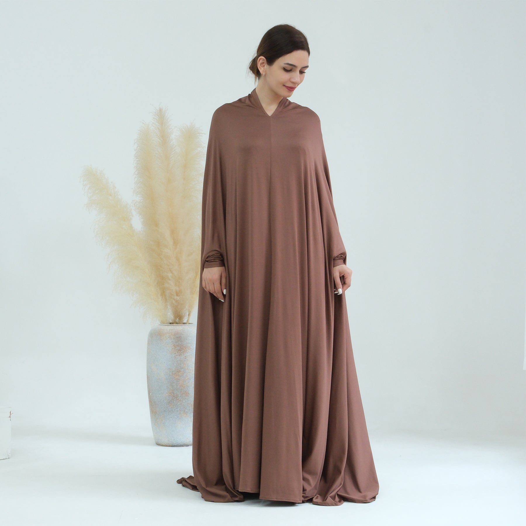 Awra Cape Hijab Combo in Brown - Modest Muslim Fashion for Women | Perfect for Prayer, Daily Wear & Special Occasions
