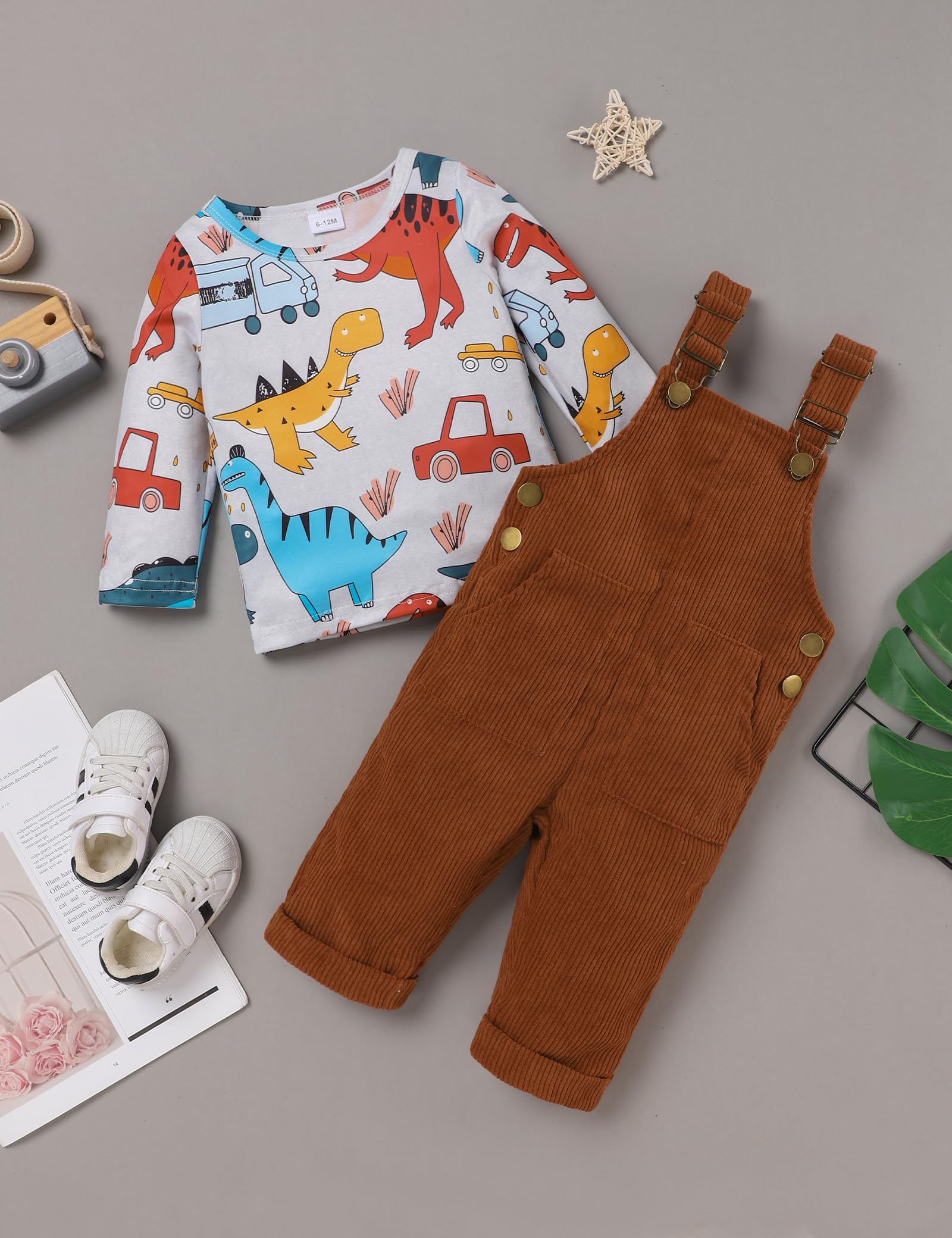 Baby Boy Winter Clothes Set - Long Sleeve Top & Suspender Pants Outfit for Infants & Toddlers | Warm & Stylish Winter Wear for Playdates & Holiday Photos