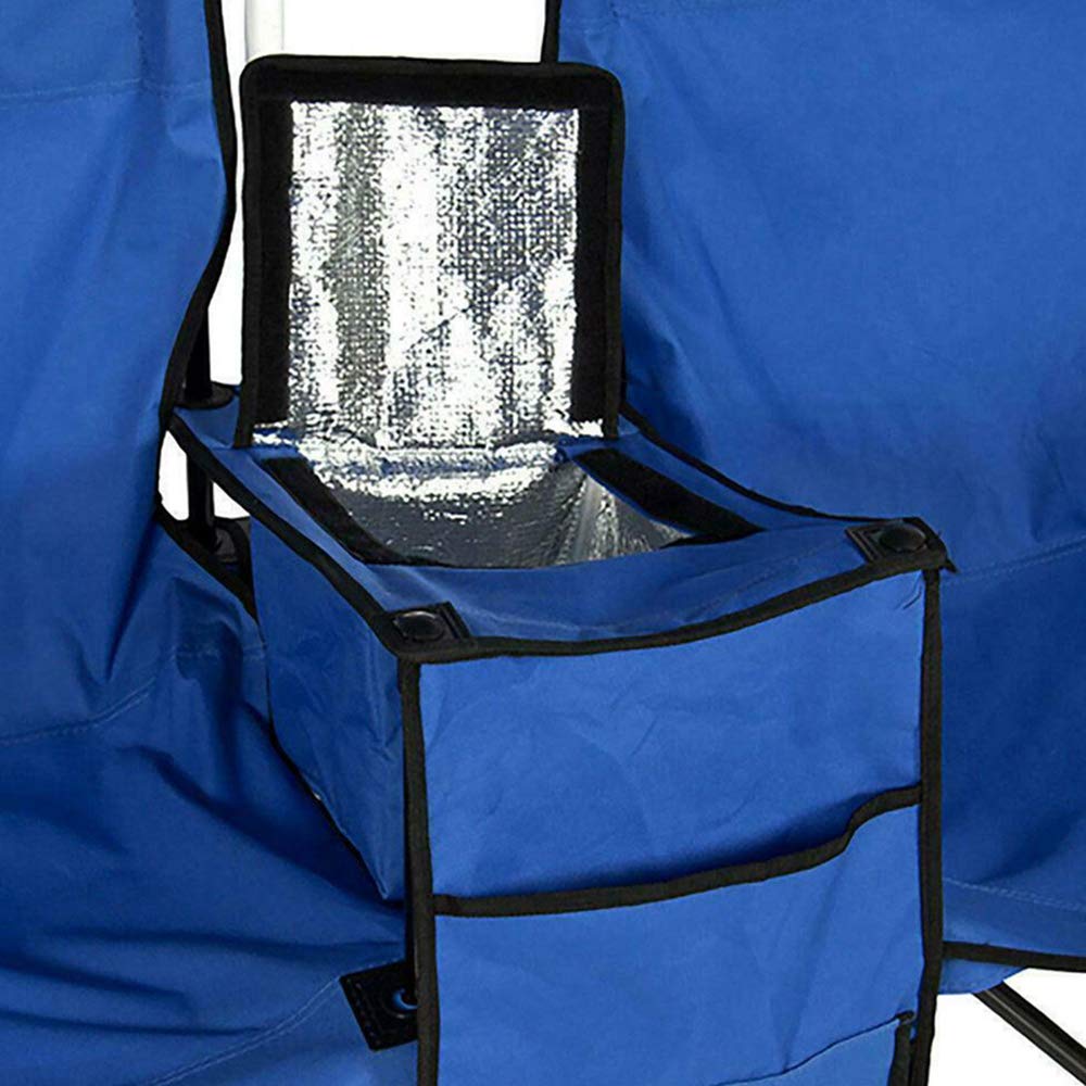 Portable Double Folding Picnic Chair with Umbrella, Mini Table & Beverage Holder - Lightweight Beach Camping Chair with Carrying Bag for Outdoor, Patio, Pool, Park, Backyard & Travel - Perfect for Picnics, BBQs, Camping & Beach Relaxation