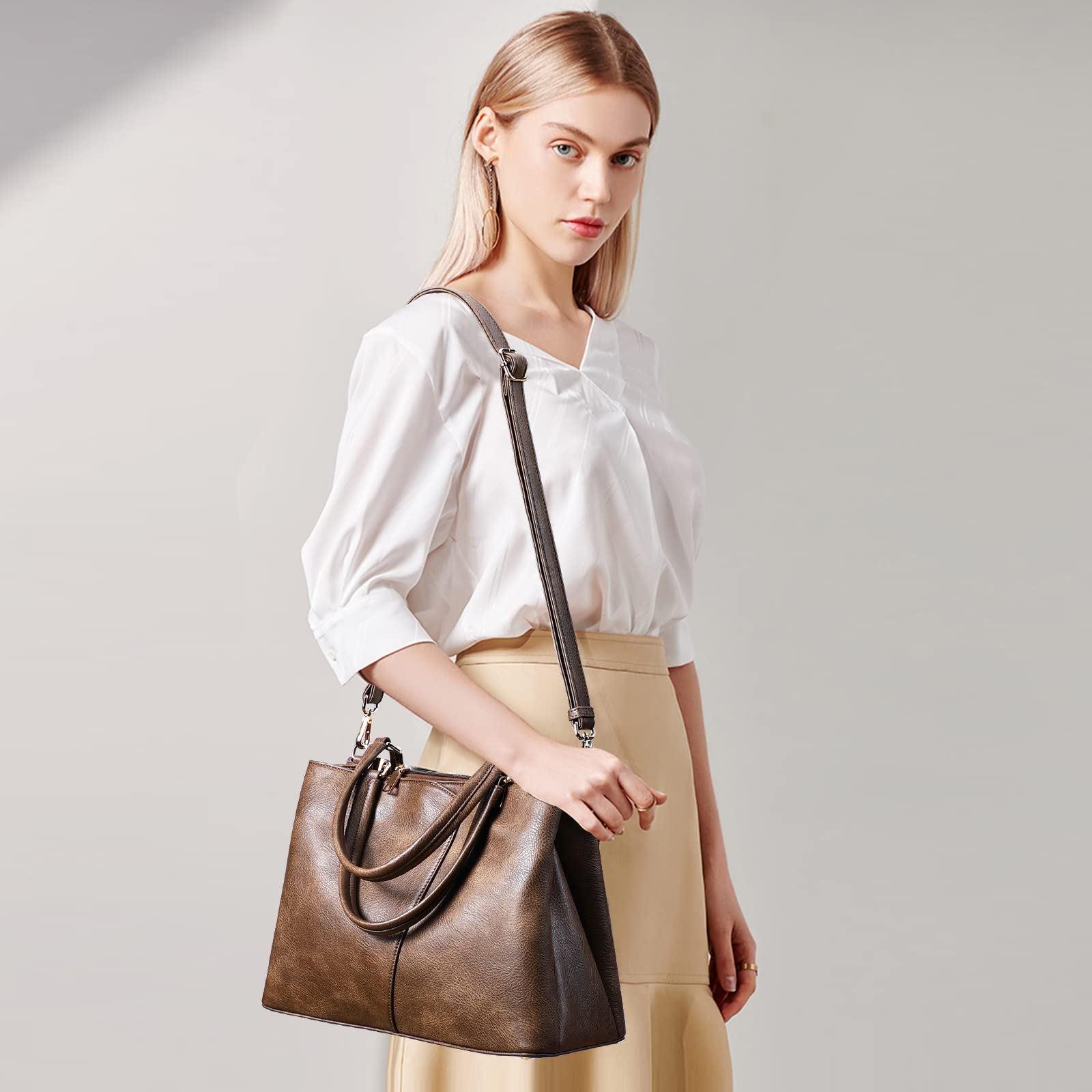 Stylish KouLi Buir Hobo Bags for Women - Large PU Leather Shoulder Purses, Crossbody Handbags & Top Handle Tote - Perfect for Work, Travel & Everyday Use
