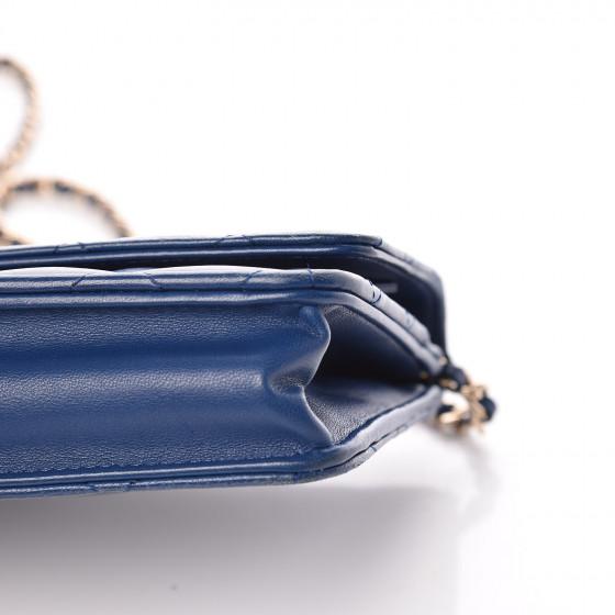 Chanel Wallet On Chain WOC - Quilted Lambskin Leather Crossbody Bag in Dark Blue with Gold-Tone Hardware | Perfect for Evening Events, Date Nights & Luxury Fashion Accessories