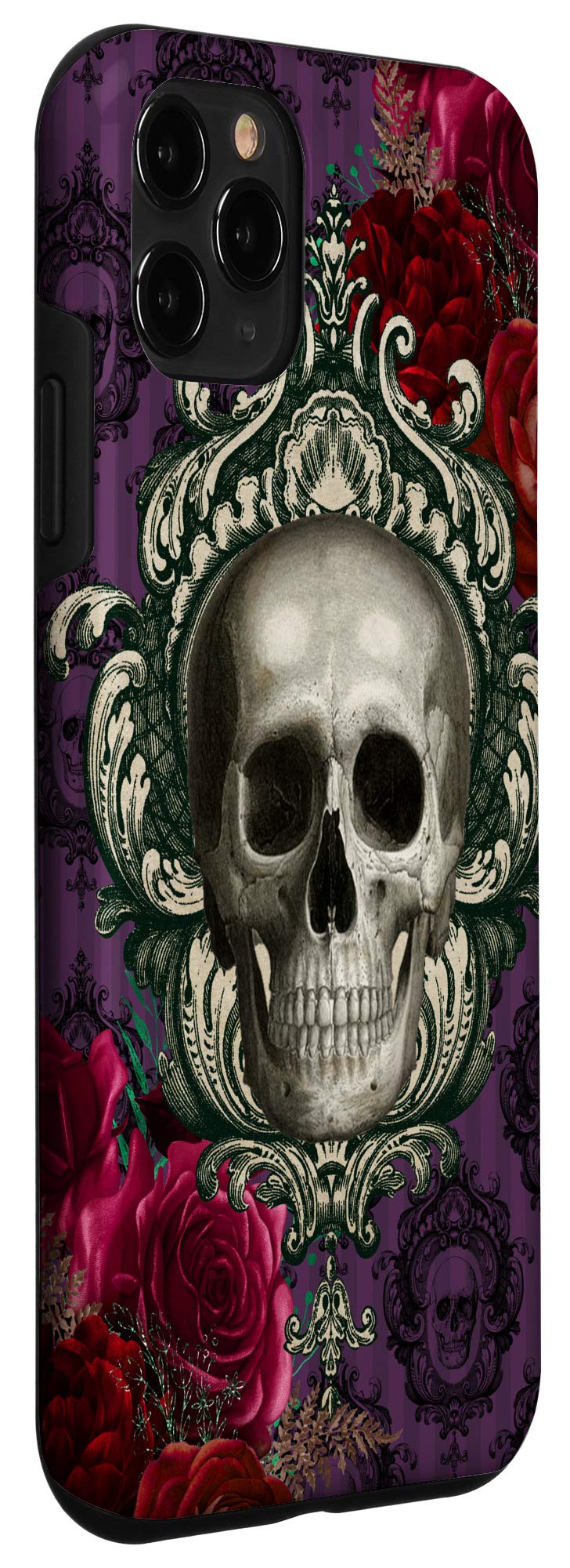 iPhone 11 Pro Gothic Skull & Roses Phone Case - Trendy Gothic Girl Style Protective Cover | Perfect Gift for Halloween, Cosplay & Alternative Fashion Lovers