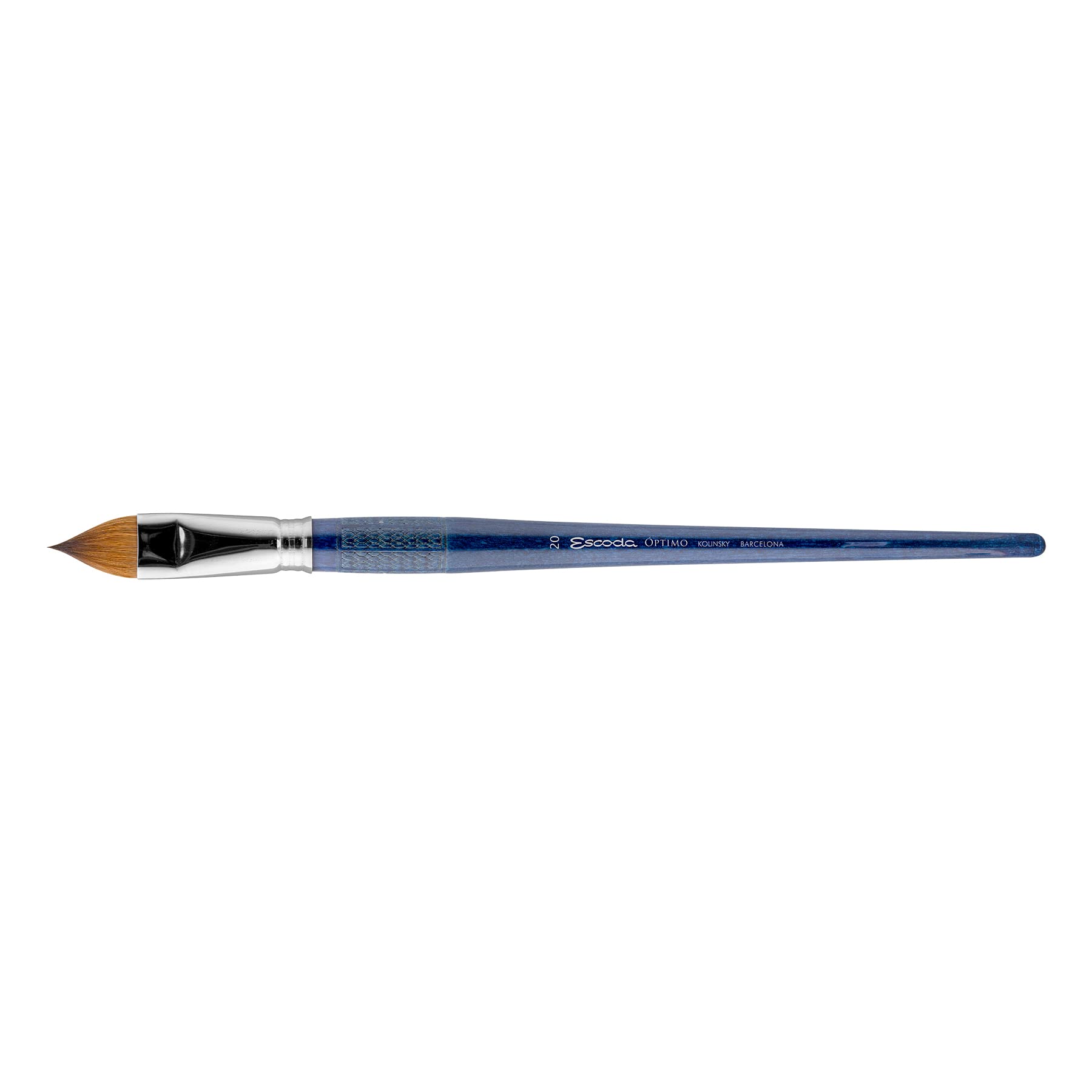 Speedball Escoda Optimo Series Size 20 Kolinsky Filbert Brush for Oil & Acrylic Painting - Professional Artist Long Handle Paintbrush for Canvas, Portrait & Fine Art Techniques