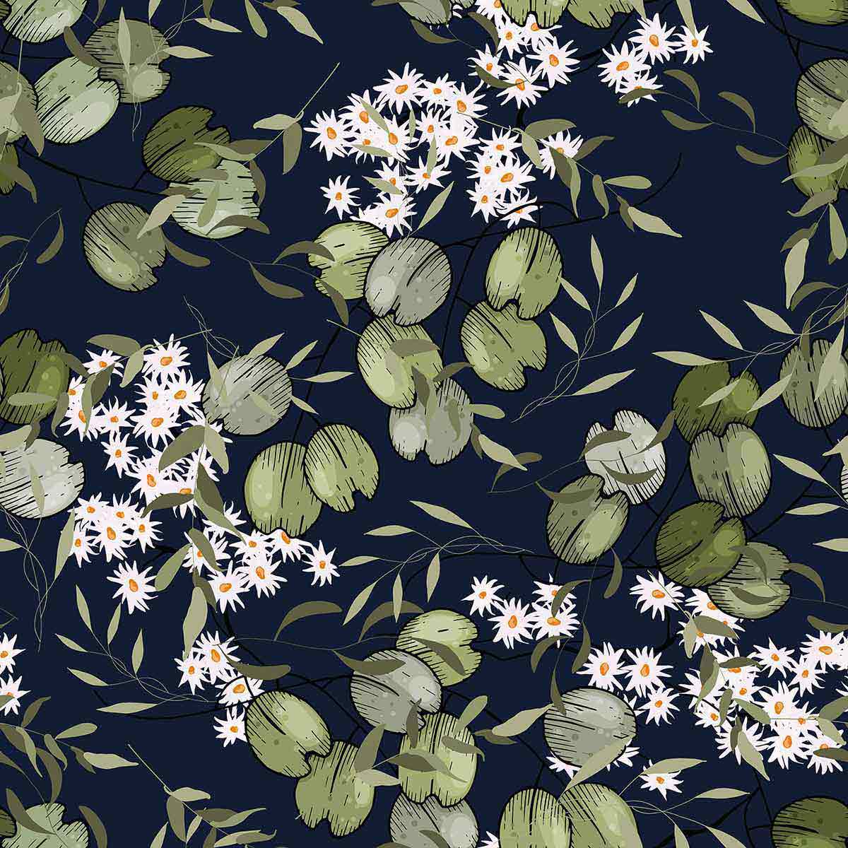 Green Bathroom Wallpaper Sample - Waterproof & Peel-and-Stick - Modern Floral Design for Bathroom, Kitchen & Powder Room Decor