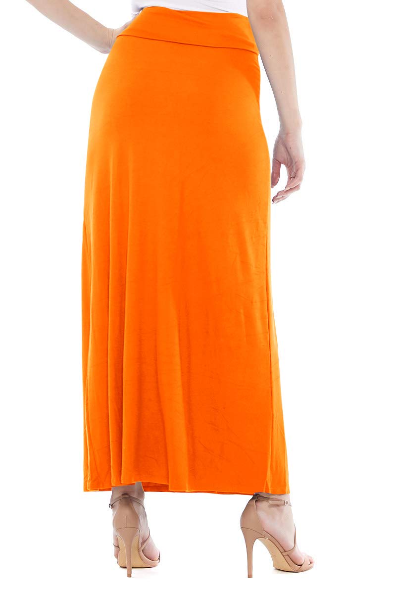 FashionJOA Women's Stretchy Flowy Maxi Skirt with Elastic Waistband - Comfortable & Stylish Summer Long Skirt for Beach, Vacation, or Casual Outfits