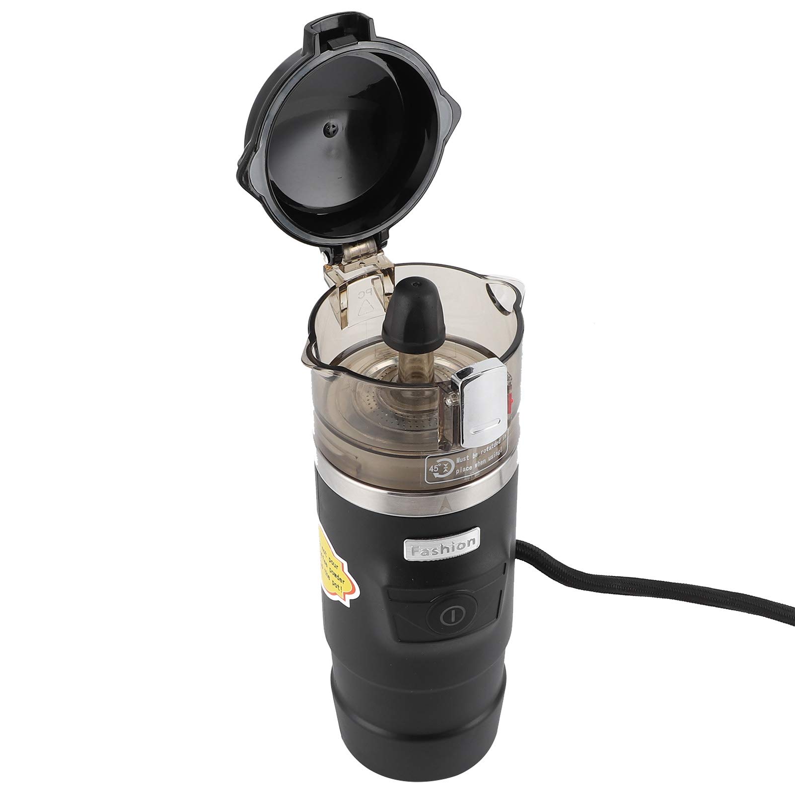 Allsor Portable Electric Coffee Maker with Alarm & Boil-Dry Protection - Compact Travel Coffee Machine for Men & Women - Perfect for Camping, Office & Car Use