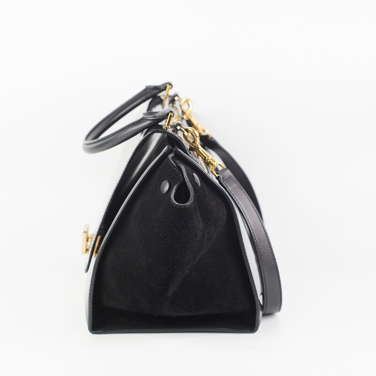 Celine Trapeze Patent Leather Medium Shoulder Bag in Black - Perfect for Work, Travel & Everyday Use