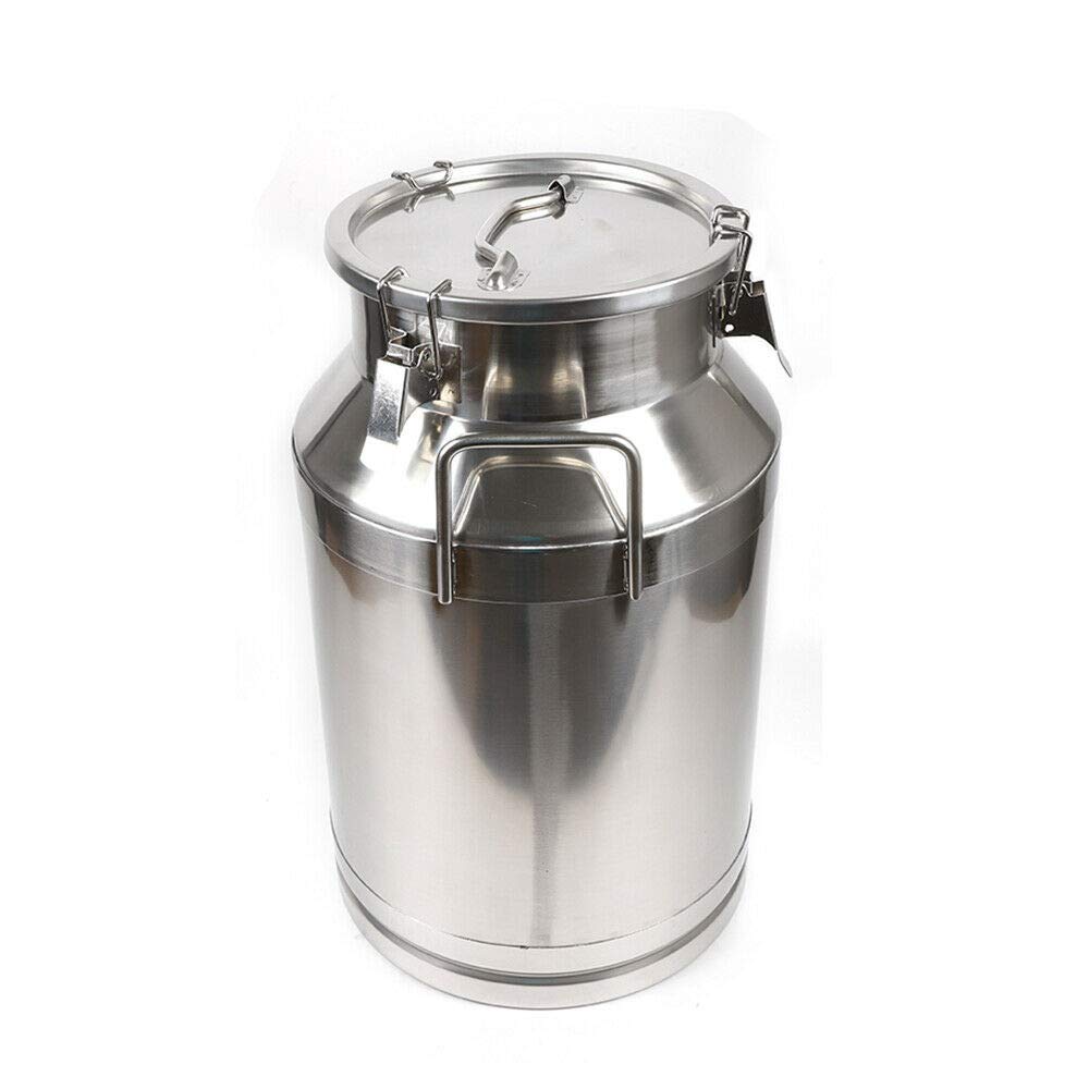 Stainless Steel Milk Can Wine Bucket Liquid Storage Container Jug with Silicone Seal - 20L 30L 40L 50L 60L (40L) - Perfect for Home Brewing, Wine Storage, Dairy Farm & Commercial Kitchen Use