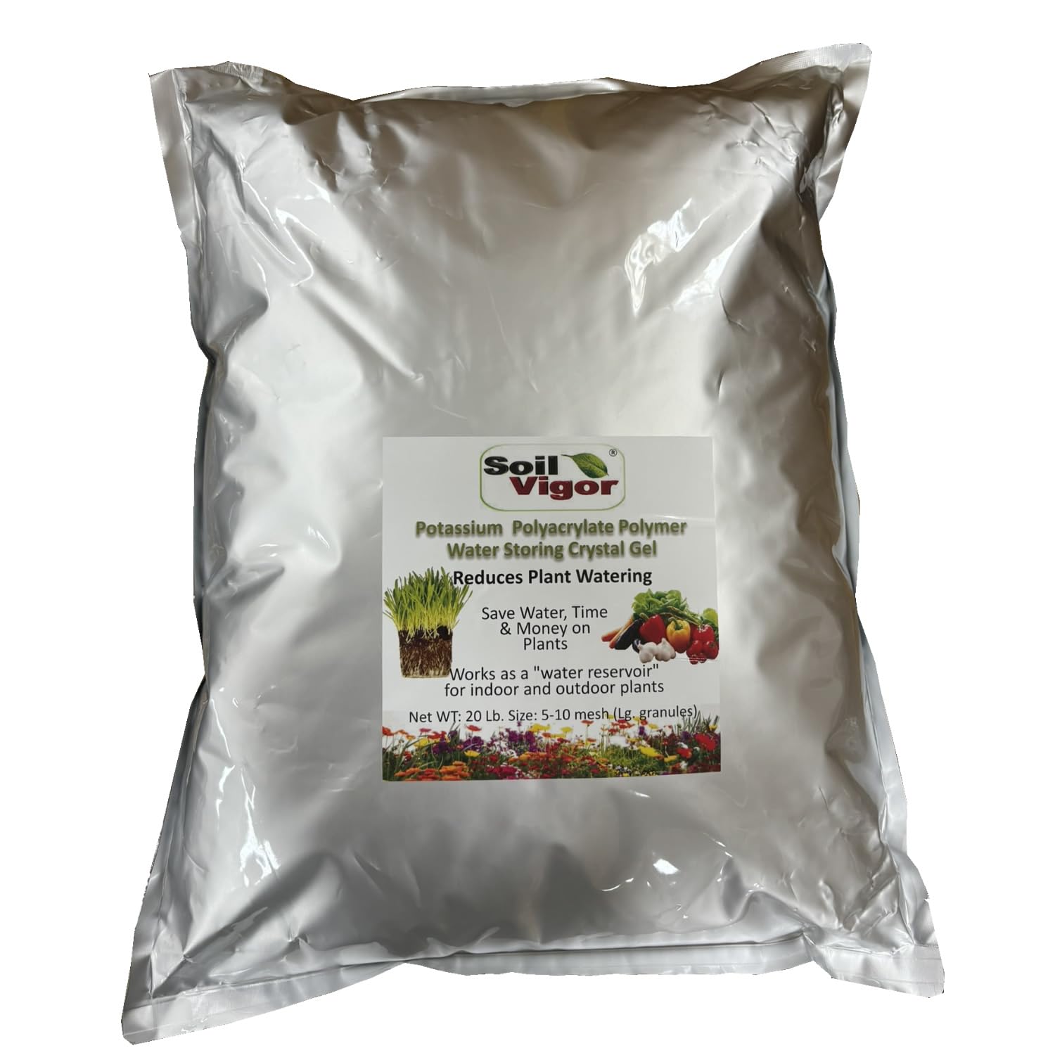 Premium Water Storing Crystal Soil Additive - Commercial Grade (20 Pack) for Hydroponics, Gardening & Plant Water Retention