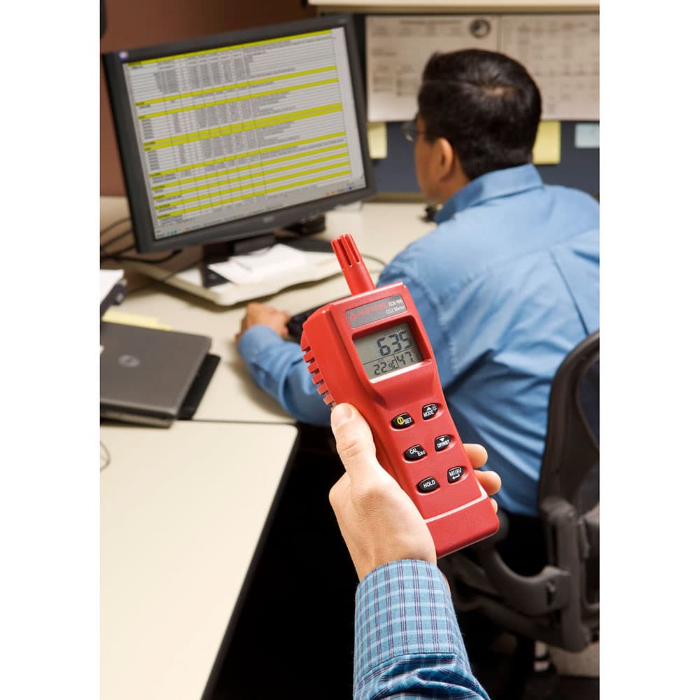 Amprobe 3475094 Portable CO2 Meter - Carbon Dioxide Detector with Temperature & Humidity Sensor, Triple Display for Indoor Air Quality Monitoring - Perfect for Home, Office, and Classroom Use