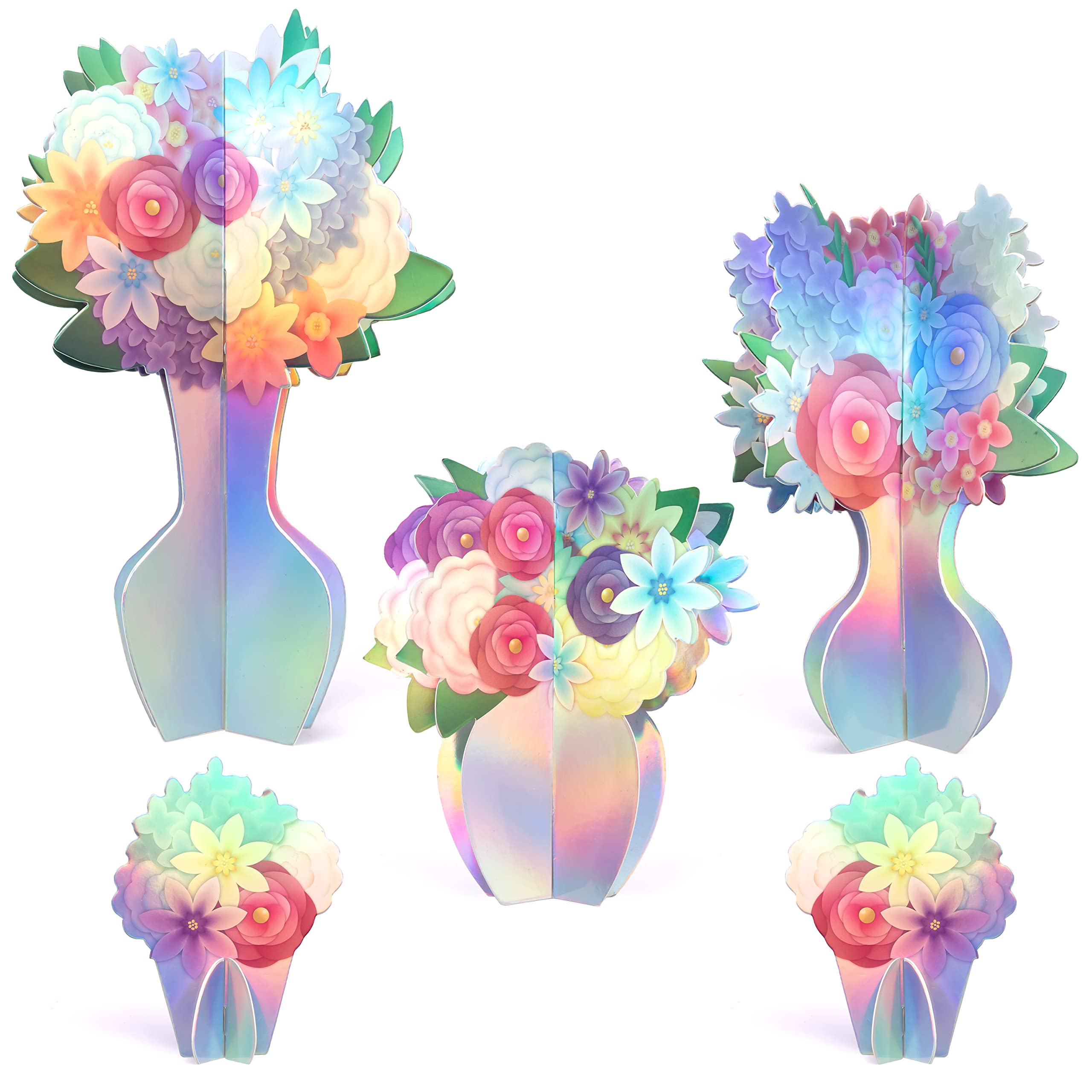 Cheerland Iridescent Party Decorations - Holographic Flower Centerpieces for Birthday, Wedding, Baby Shower & Table Decor | Elegant & Shimmery Party Supplies for Festive Celebrations & Special Events