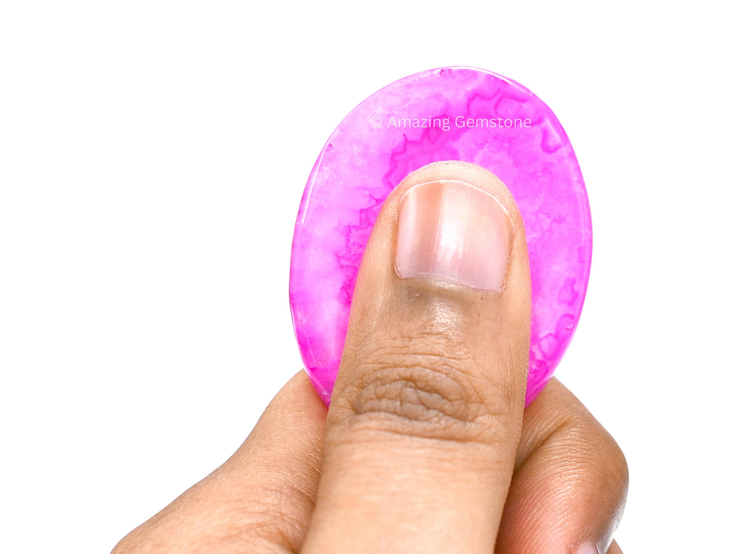 Pink Onyx Worry Stone - Natural Healing Crystal for Stress Relief & Meditation - Unique Gift for Women & Men - Perfect for Relaxation, Anxiety Relief, and Mindfulness Practices