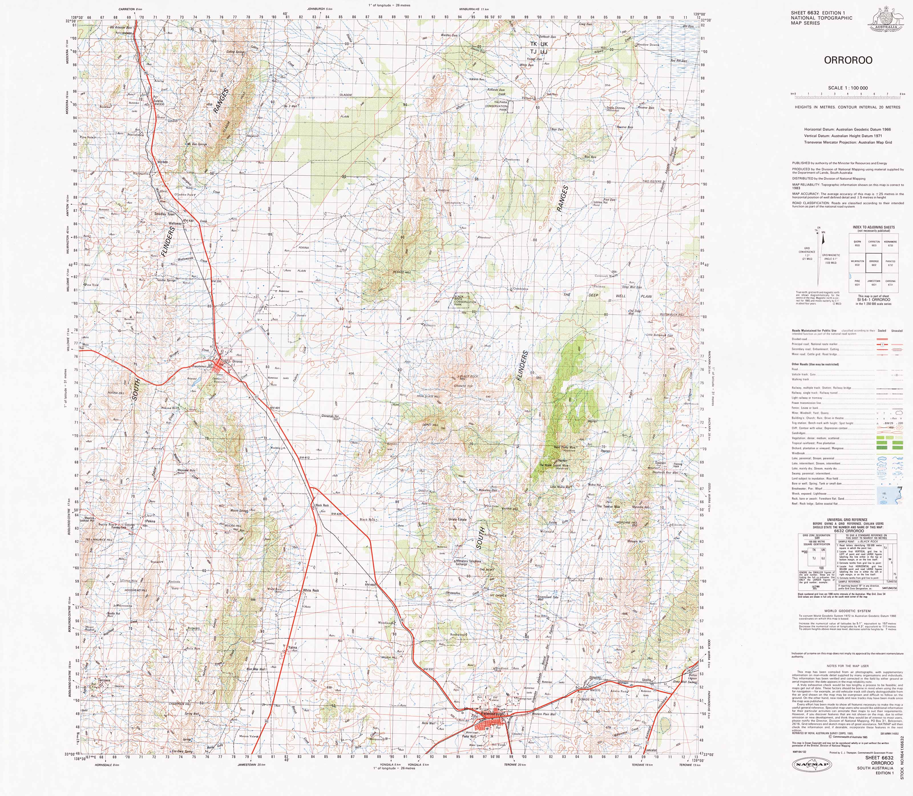 6632 Orroroo 1:100,000 Scale Topographic Map - Hiking, Camping & Outdoor Adventure Navigation in Australia