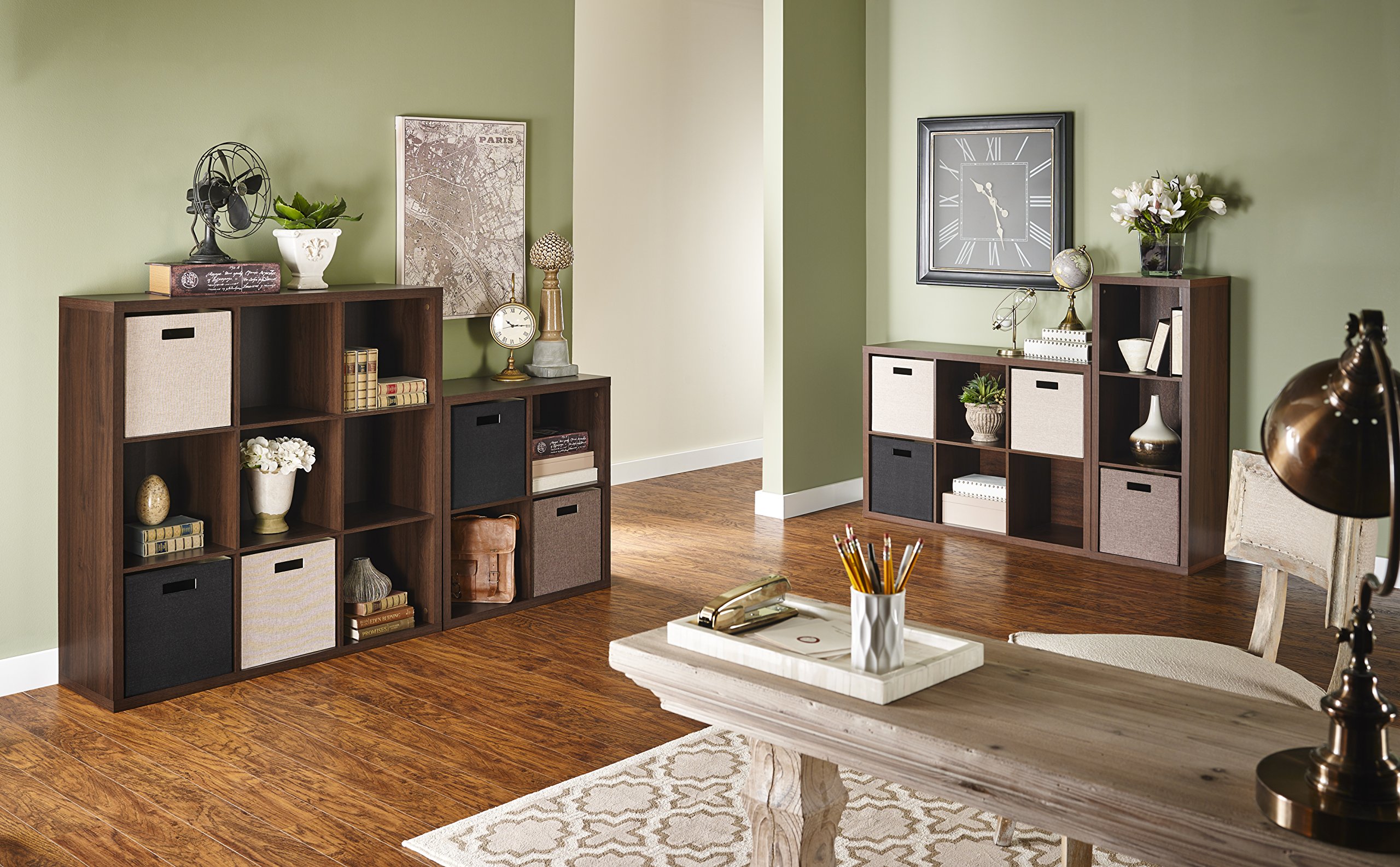 ClosetMaid 6108 4-Cube Storage Organizer - Dark Chestnut Wood Finish | Stackable Shelf Organizer for Bedroom, Closet, Office & Living Room | Decorative Storage Solution for Books, Toys & Home Essentials