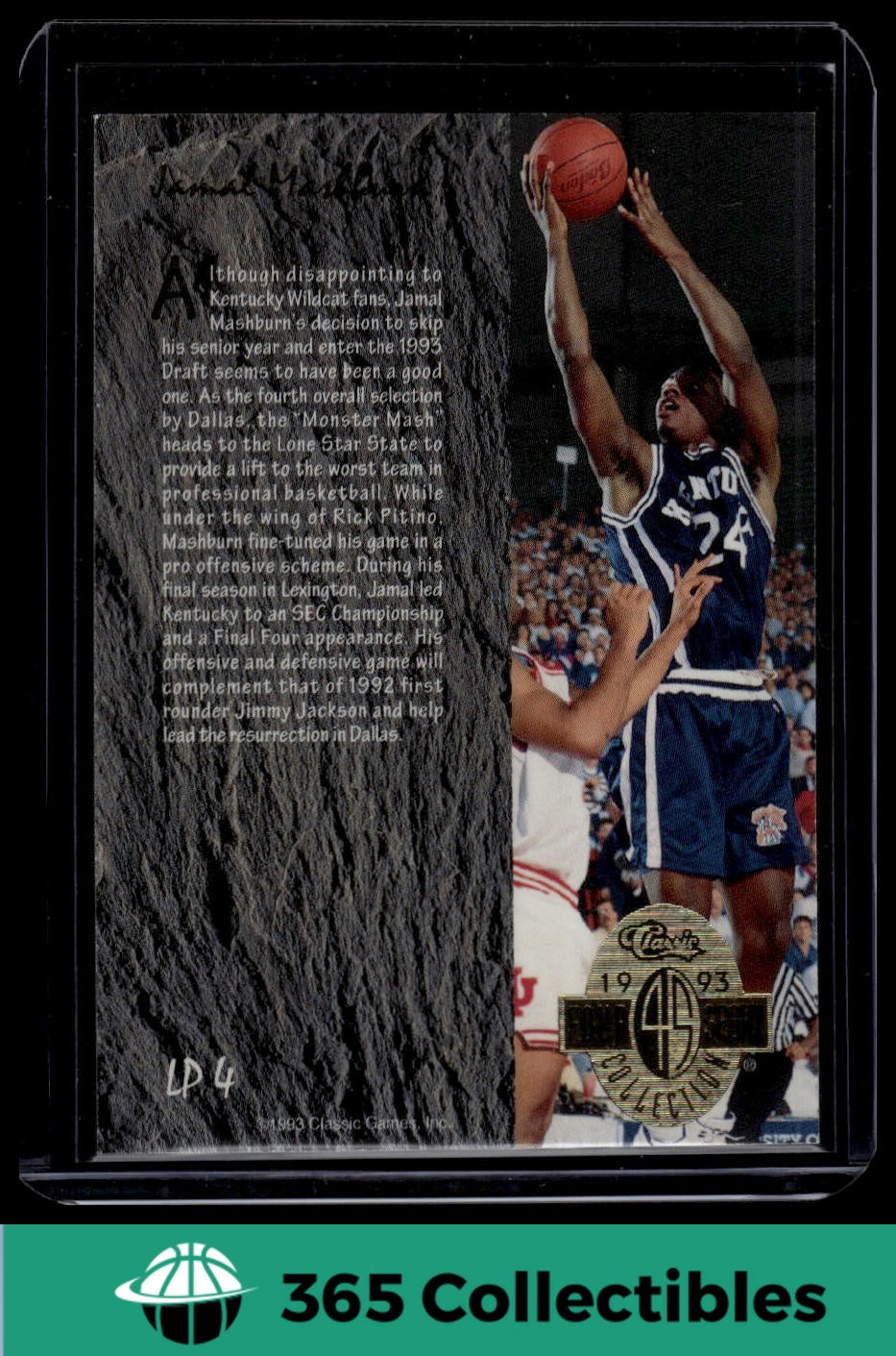 1993 Classic Four Sport Jamal Mashburn #LP4 Rookie Card /63000 - Kentucky Wildcats Basketball Collectible for Sports Memorabilia & Trading Card Enthusiasts