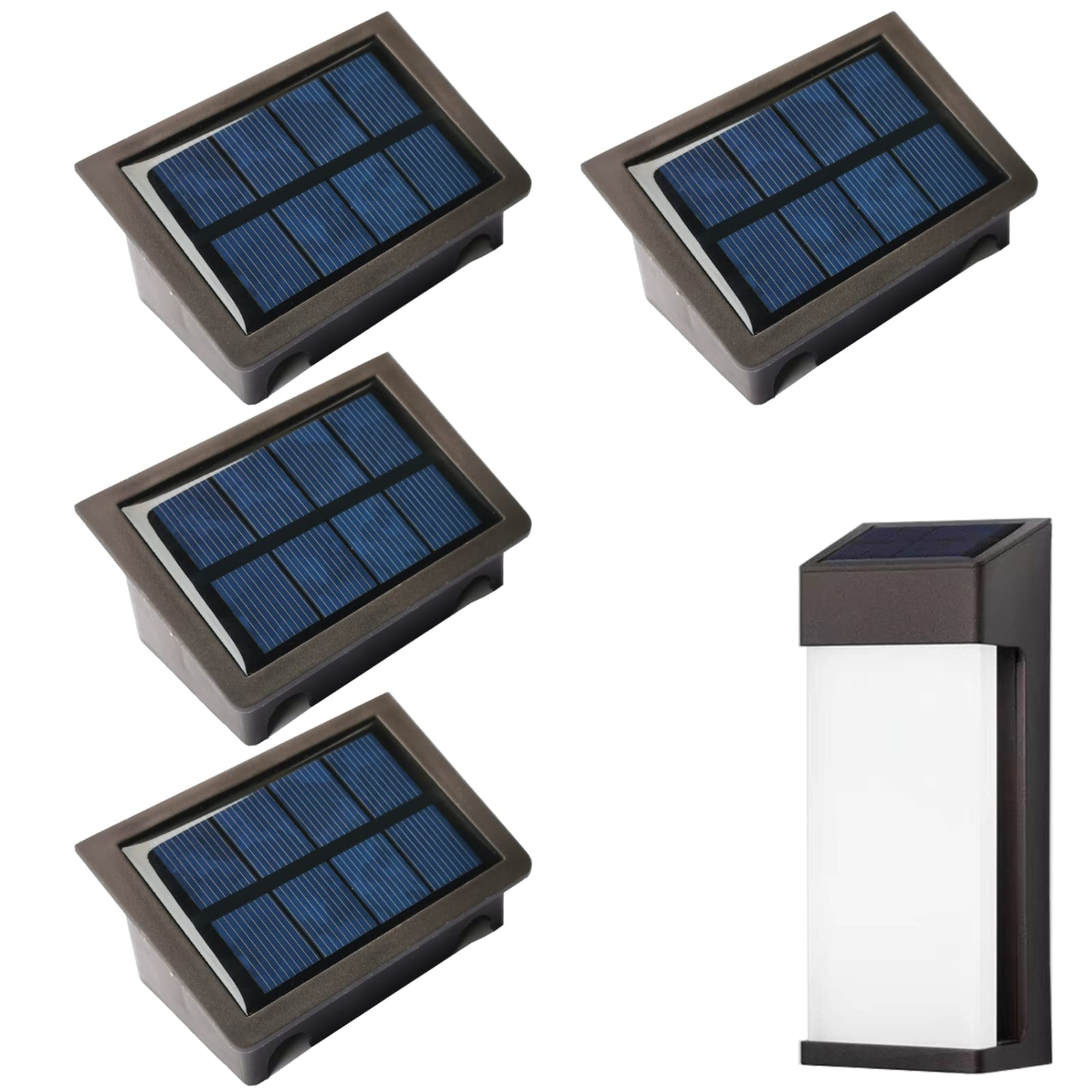 Solar Light Replacement Top for Outdoor Fence & Wall Lights - 10 Lumens Waterproof Solar Panel Inserts (4 Pack) - Perfect for Garden, Patio, Pathway & Backyard Lighting