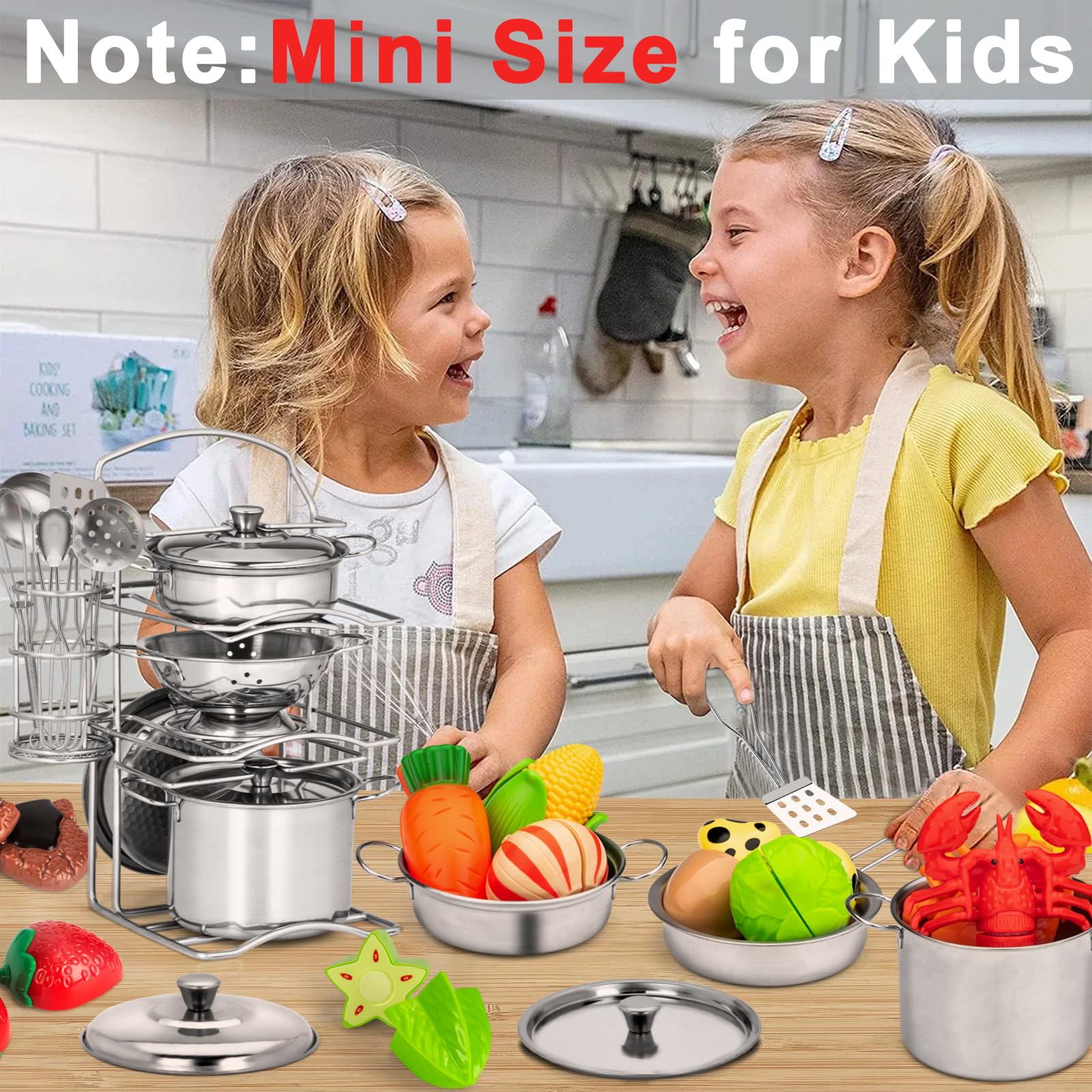 12Pcs Kids Pretend Play Kitchen Set - Stainless Steel Pots & Pans Toy for Toddlers Age 3+ | Educational Cooking Toys for Preschoolers | Perfect for Role Play, Birthday Gifts & Early Learning Development