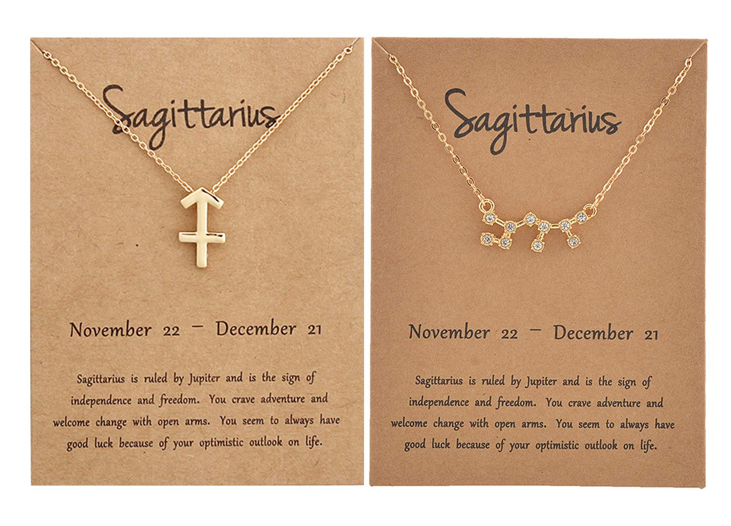 2pcs Zodiac Necklace - 12 Constellation Pendant Necklace for Women & Girls, Perfect Birthday Gift for Her, Astrology Jewelry for Daily Wear & Special Occasions
