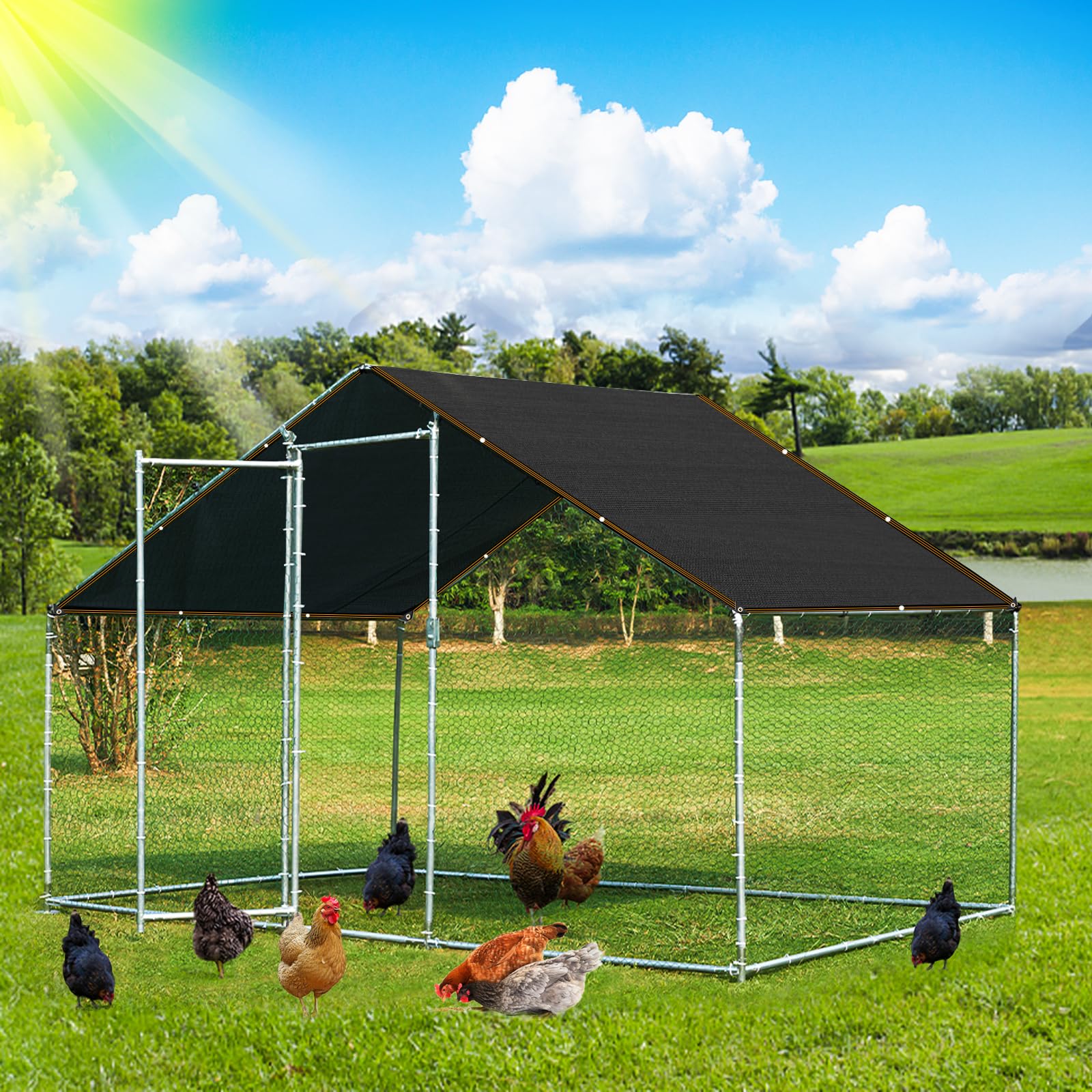 70% Sunblock Shade Cloth for Greenhouse & Garden - UV Resistant Plant Cover for Outdoor Pergola, Patio, Lawn, Kennel & Chicken Coop - Perfect for Sun Protection & Plant Growth