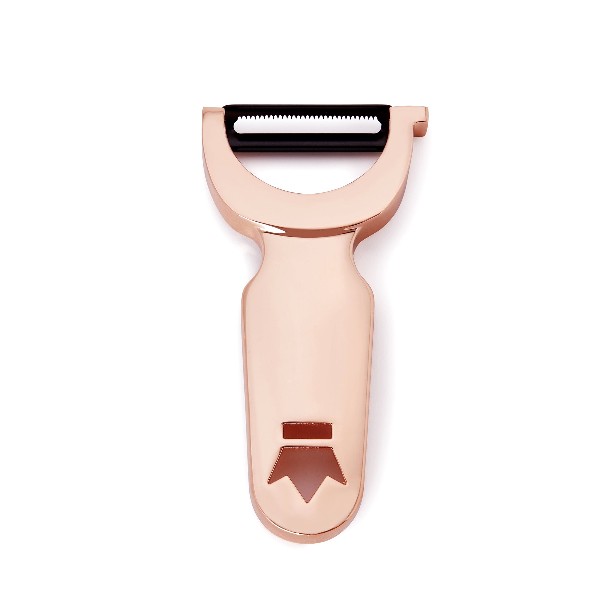 BUSWELL® Stainless Steel Serrated Cast Metal Peeler - Copper Plated Kitchen Tool for Peeling Fruits & Vegetables Efficiently