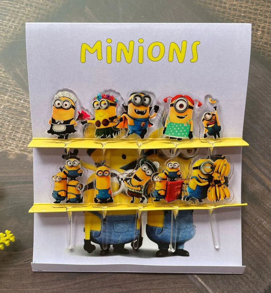 Minions Acrylic Food Picks - Fun Party Appetizer Sticks for Kids Birthday, Baby Shower & Themed Events - Perfect for Fruits, Cheese, Desserts & Finger Foods