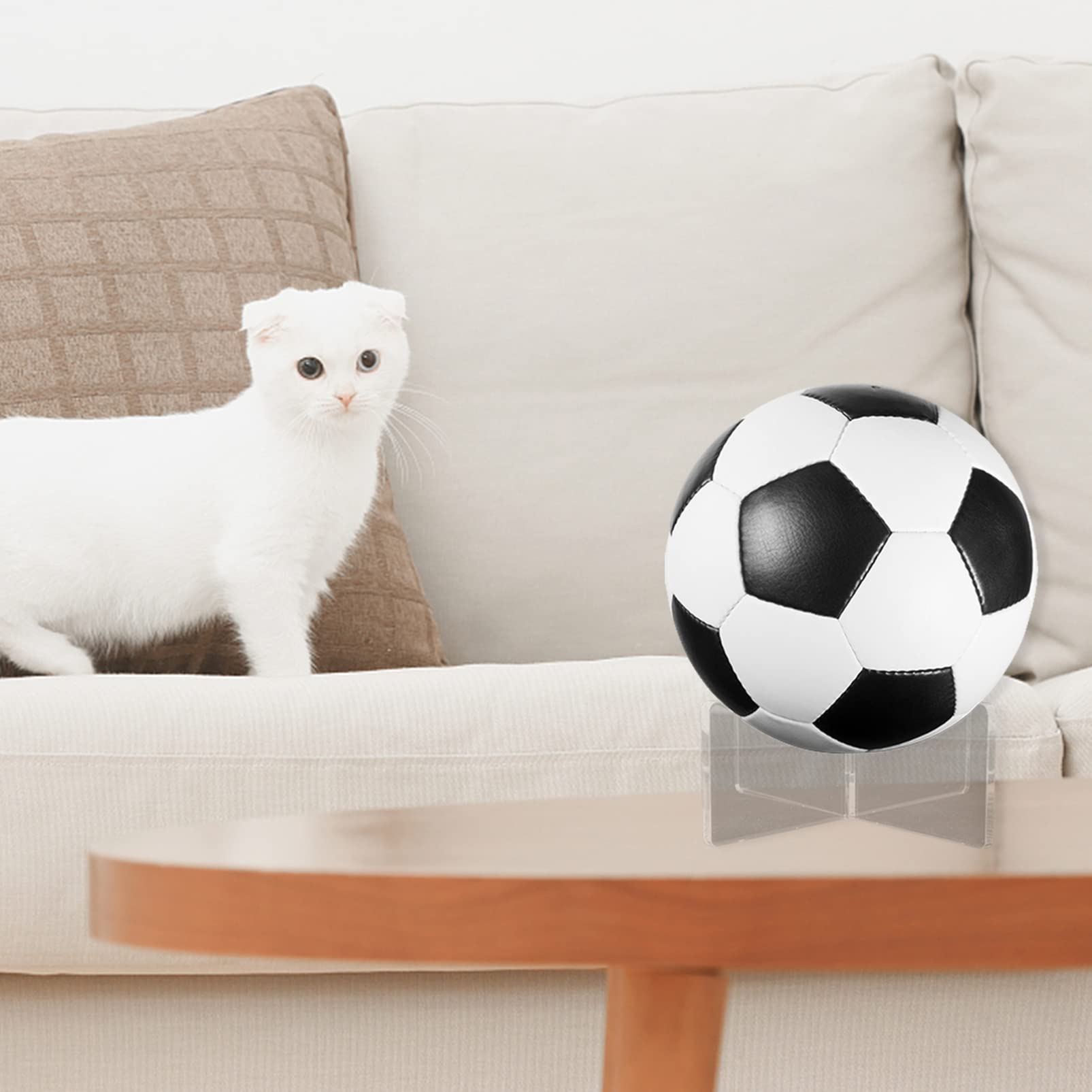 Zerodeko 2-Pack Acrylic Football & Basketball Display Stand - Wall Mounted Sports Ball Holder Rack for Storage & Showcase - Perfect for Home, Office, or Sports Memorabilia Collection