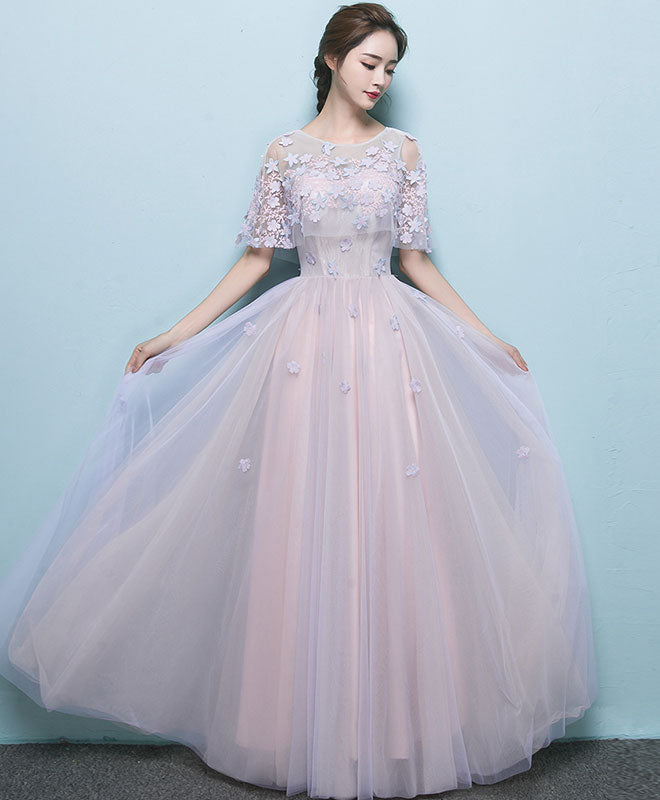 Elegant Tulle Lace Long Prom Dress for Women - Formal Evening Gown with Flowy Skirt - Perfect for Homecoming, Ball, Wedding & Special Occasions