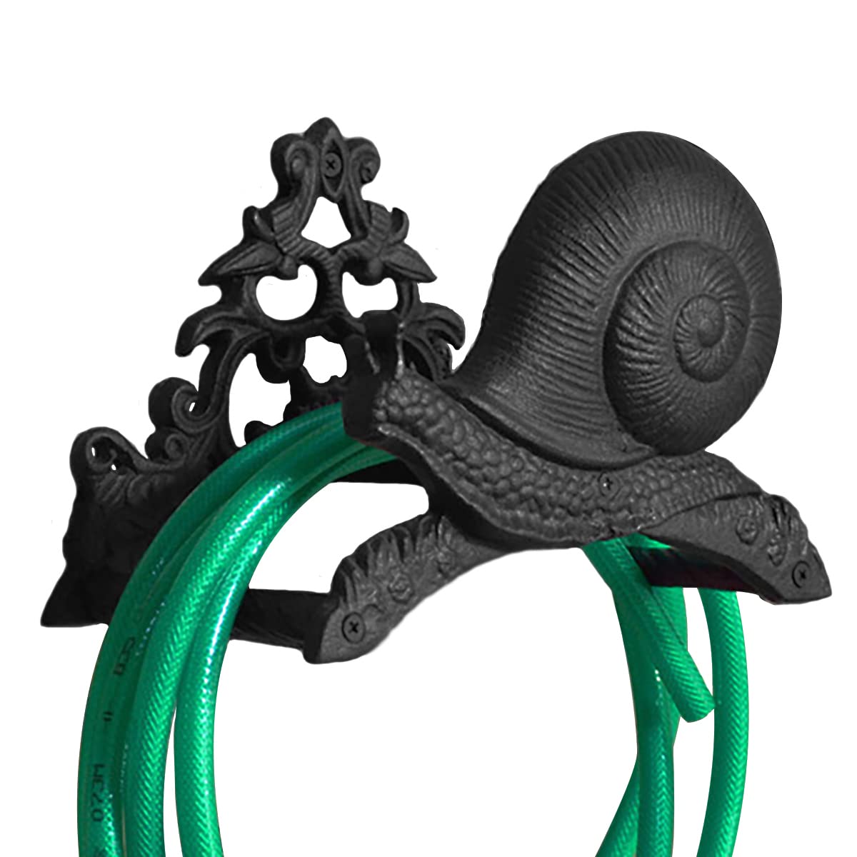 Heavy Duty Cast Iron Garden Hose Holder - Wall Mounted Hose Hanger for 50FT 75FT 100FT Water Pipe Storage | Durable Outdoor Yard Hose Organizer with Snail Design | Perfect for Garden, Lawn, and Patio Watering Systems