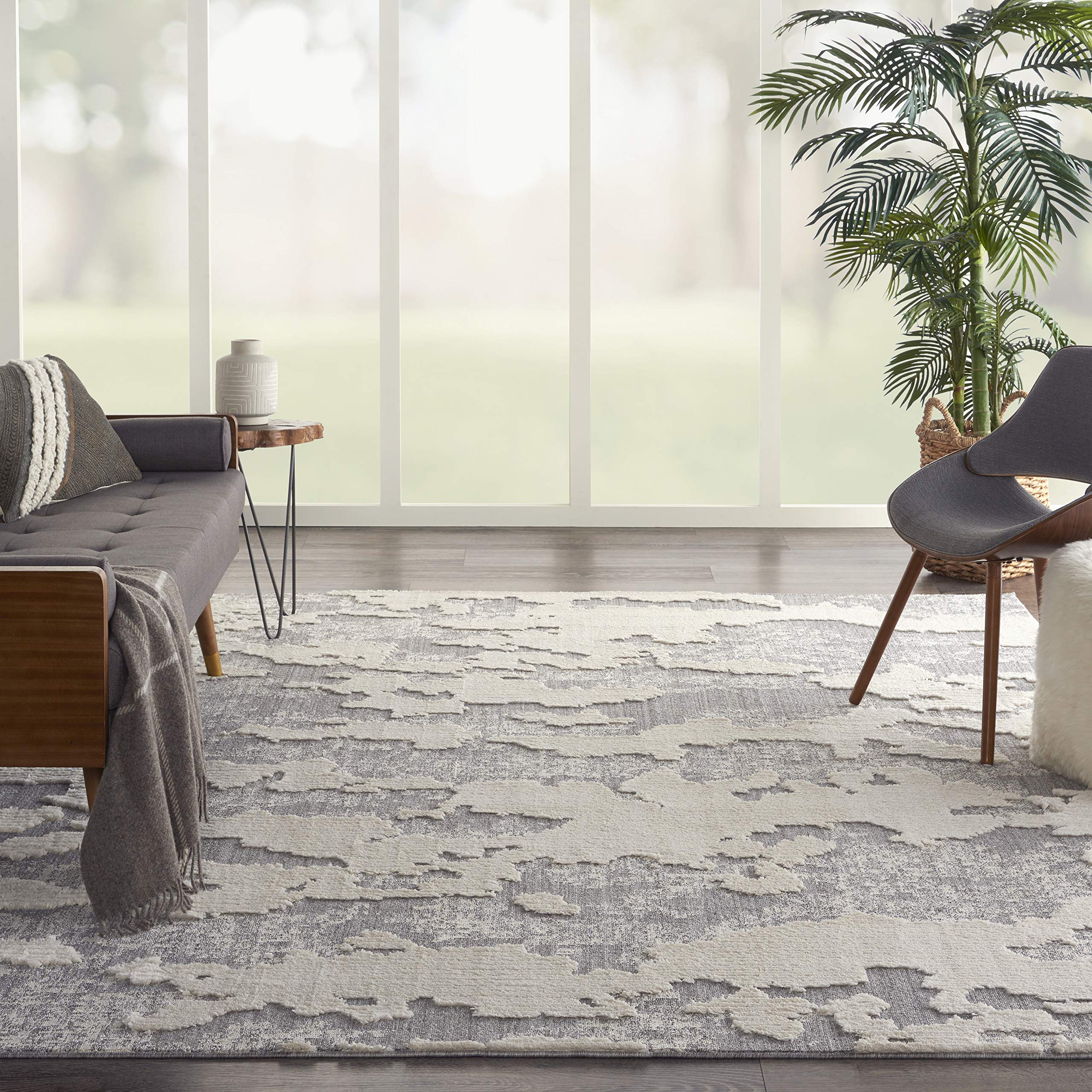 Nourison Textured Contemporary Abstract Ivory/Grey 7'10