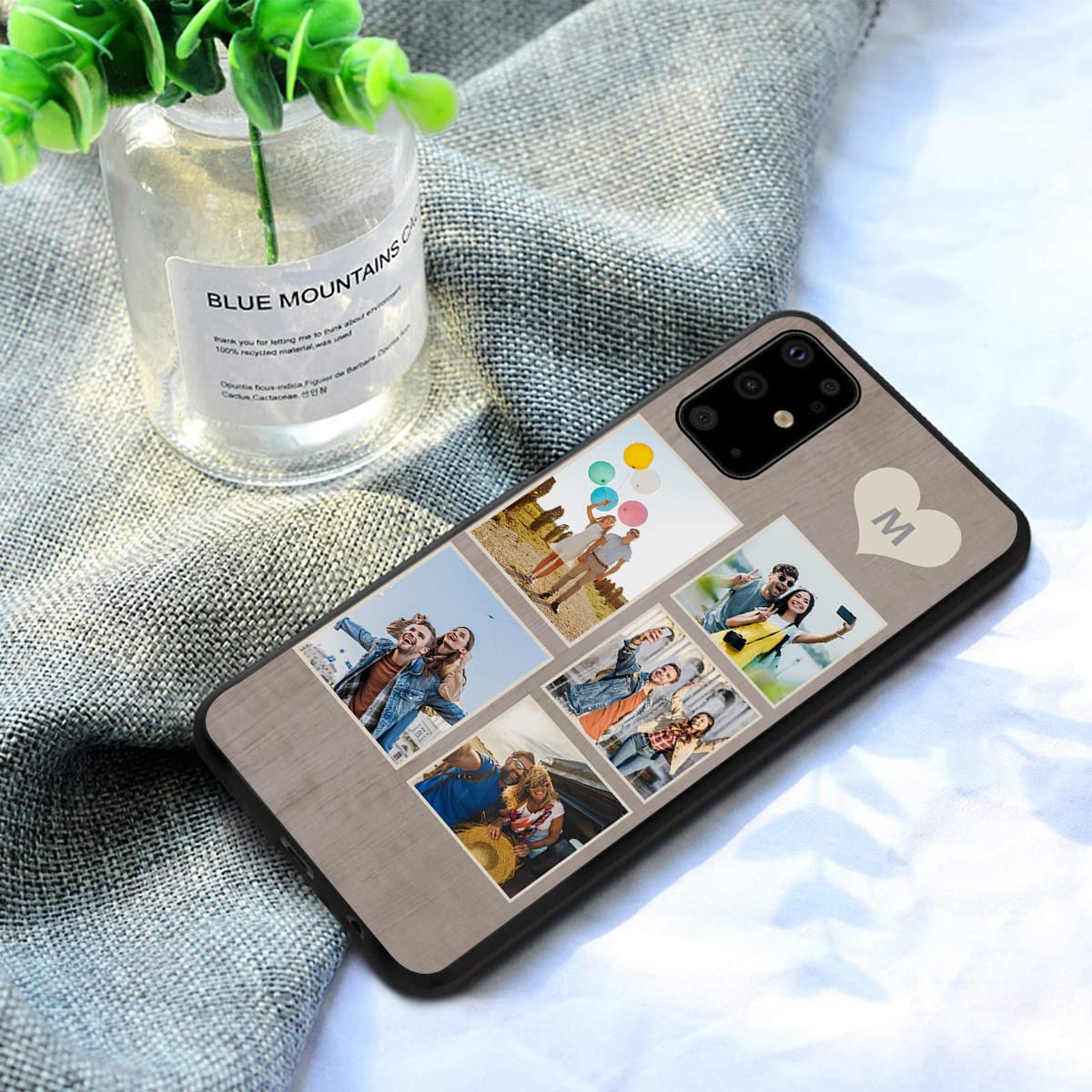 Custom Samsung Galaxy S20 Plus Phone Case - Personalized Multi-Photo & Text Design, Soft TPU Protective Cover for Men & Women (Black) | Perfect Gift for Birthday, Anniversary & Valentine's Day