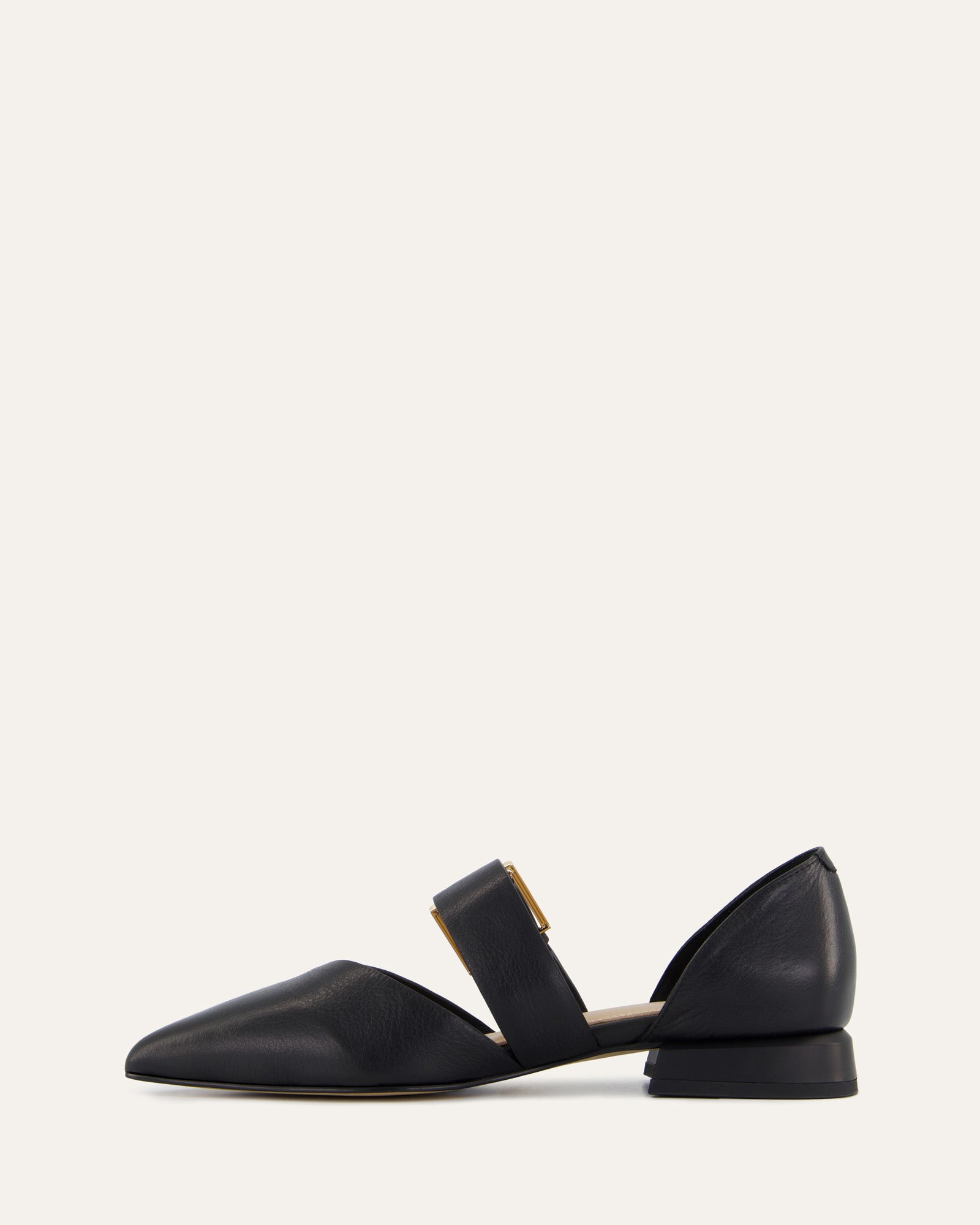NEELA Black Leather Dress Flats - Comfortable & Stylish Women's Shoes for Work, Office & Formal Occasions