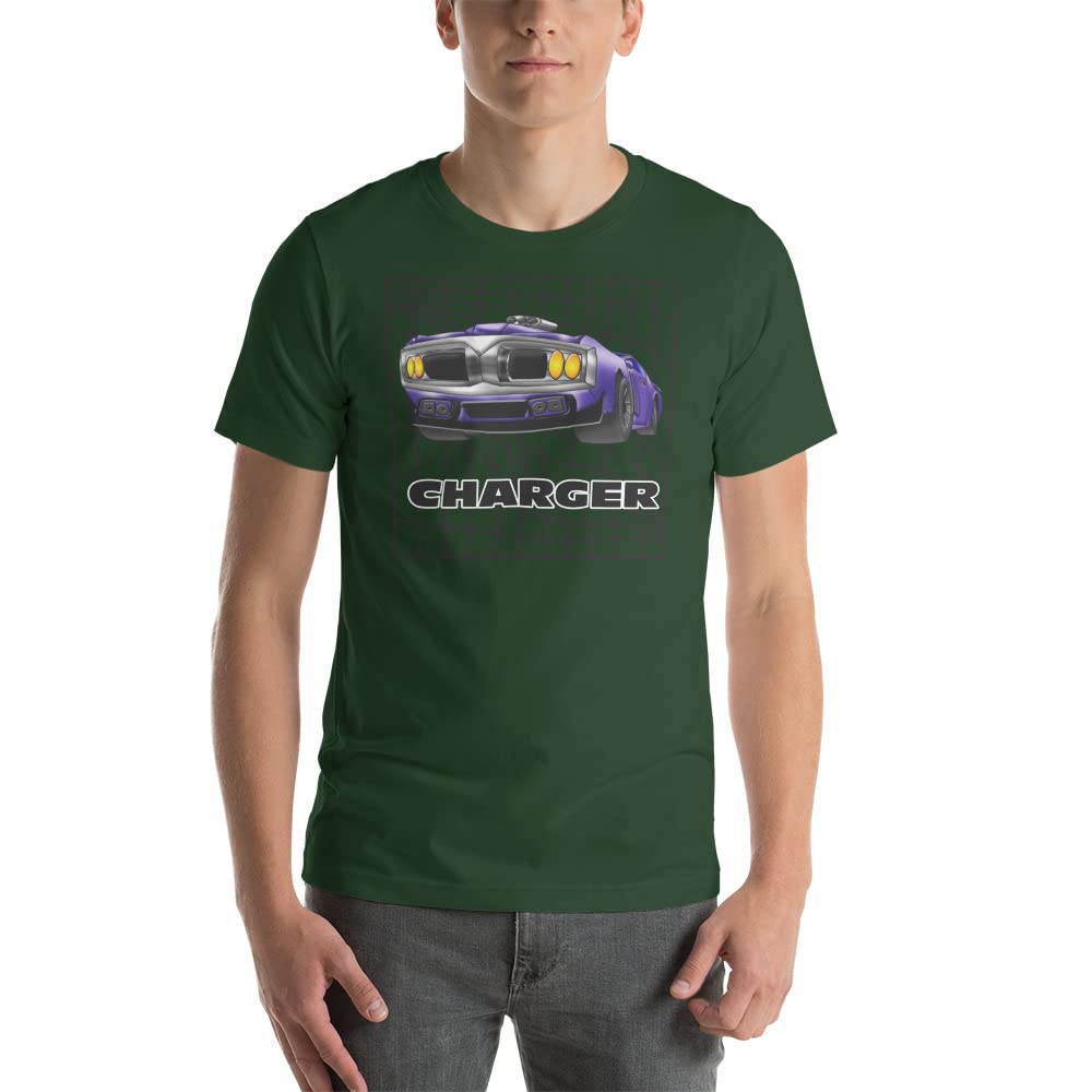 Men's & Women's Muscle Car Racer Graphic T-Shirt - Vintage Charger Design Casual Tee for Car Enthusiasts | Perfect for Car Shows, Racing Events & Everyday Wear