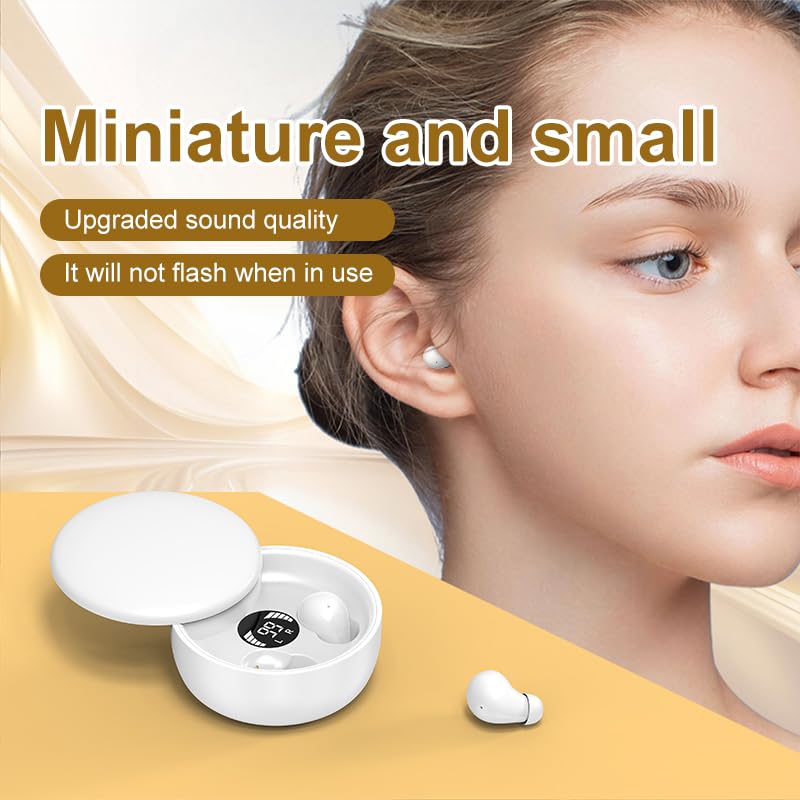 Mini Invisible Bluetooth Earbuds - Wireless Earbuds with Premium Sound, Auto Pairing & Ergonomic Design for Gym, Running & Work | Noise Cancelling Headphones