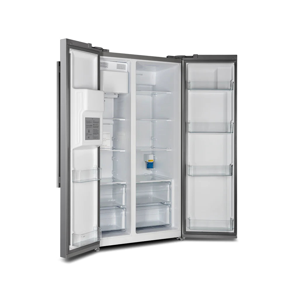 Forno Salerno 36 Inch Side by Side Refrigerator with External Water and Ice Dispenser - Stainless Steel FFRBI1844 40SG | Energy Efficient Kitchen Appliance for Modern Homes