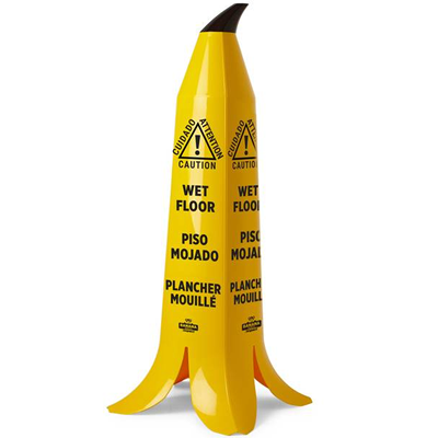 Slip-Resistant Banana Wet Floor Sign - Funny Caution Warning Sign for Slippery Floors - Perfect for Restaurants, Offices, and Homes