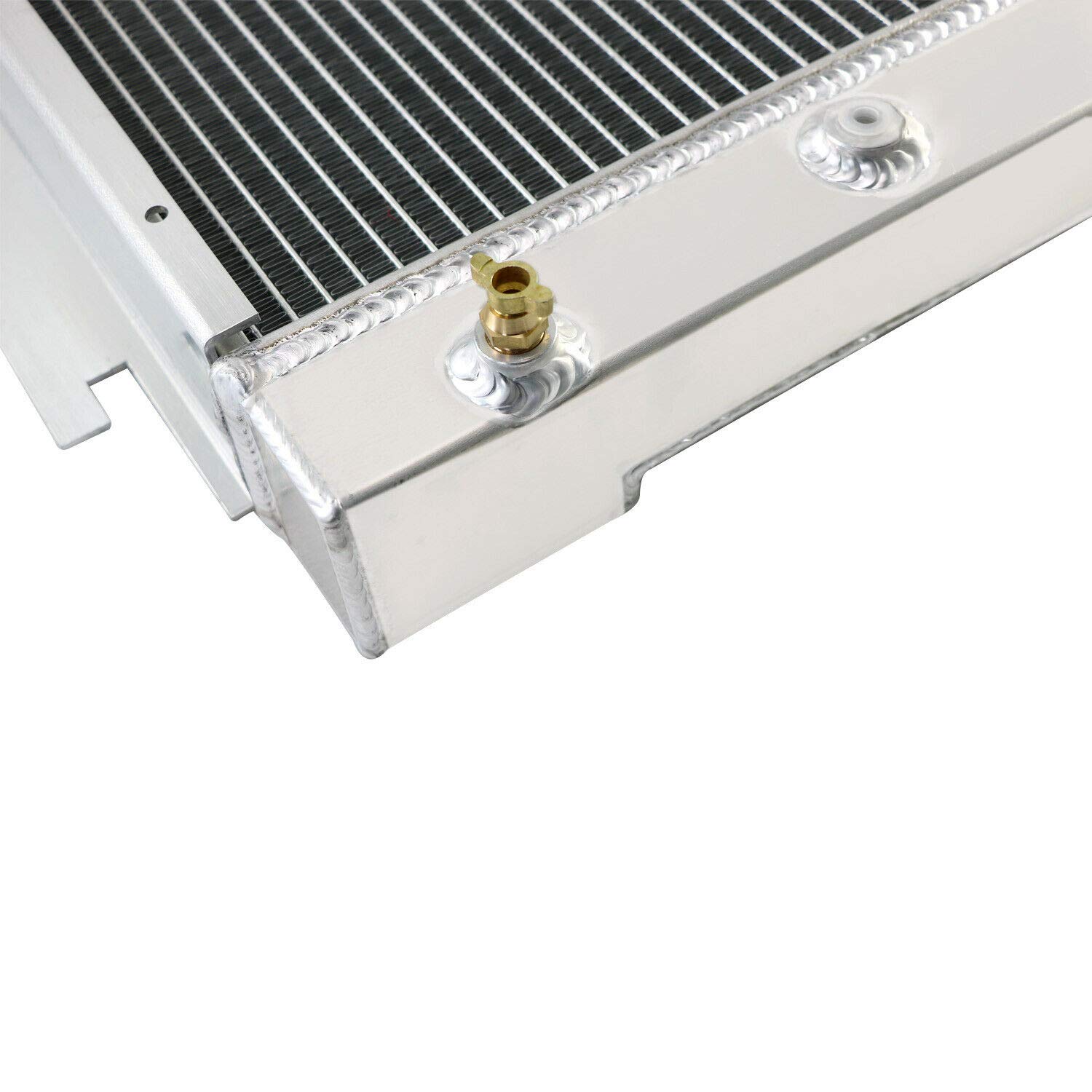 62MM 4 Row Aluminum Radiator with Electric Fan Shroud & Thermostat Kit - Compatible with 1970-1973 Dodge Charger, Challenger, Barracuda, Coronet & Plymouth Satellite V8 - High-Performance Cooling for Classic Muscle Cars