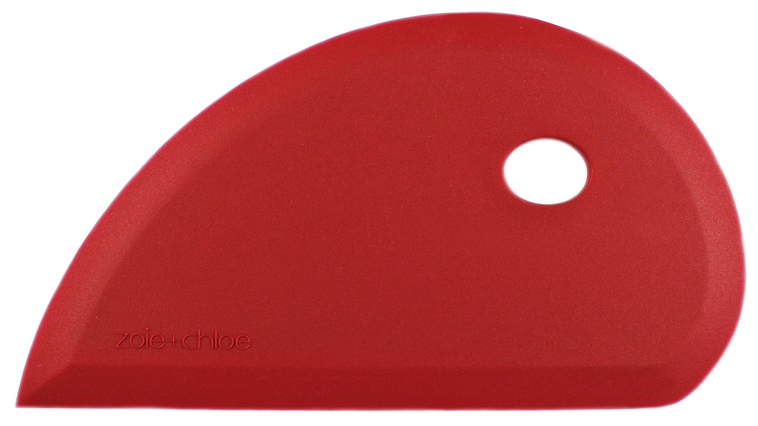 Zoie + Chloe Silicone Bowl Scraper - Multi-Purpose Dough Scraper & Baking Spatula for Mixing, Cleaning, Cake Decorating, Frosting - 7x3.75 Inch Kitchen Tool - Perfect for Baking, Cooking & DIY Crafts (Red)