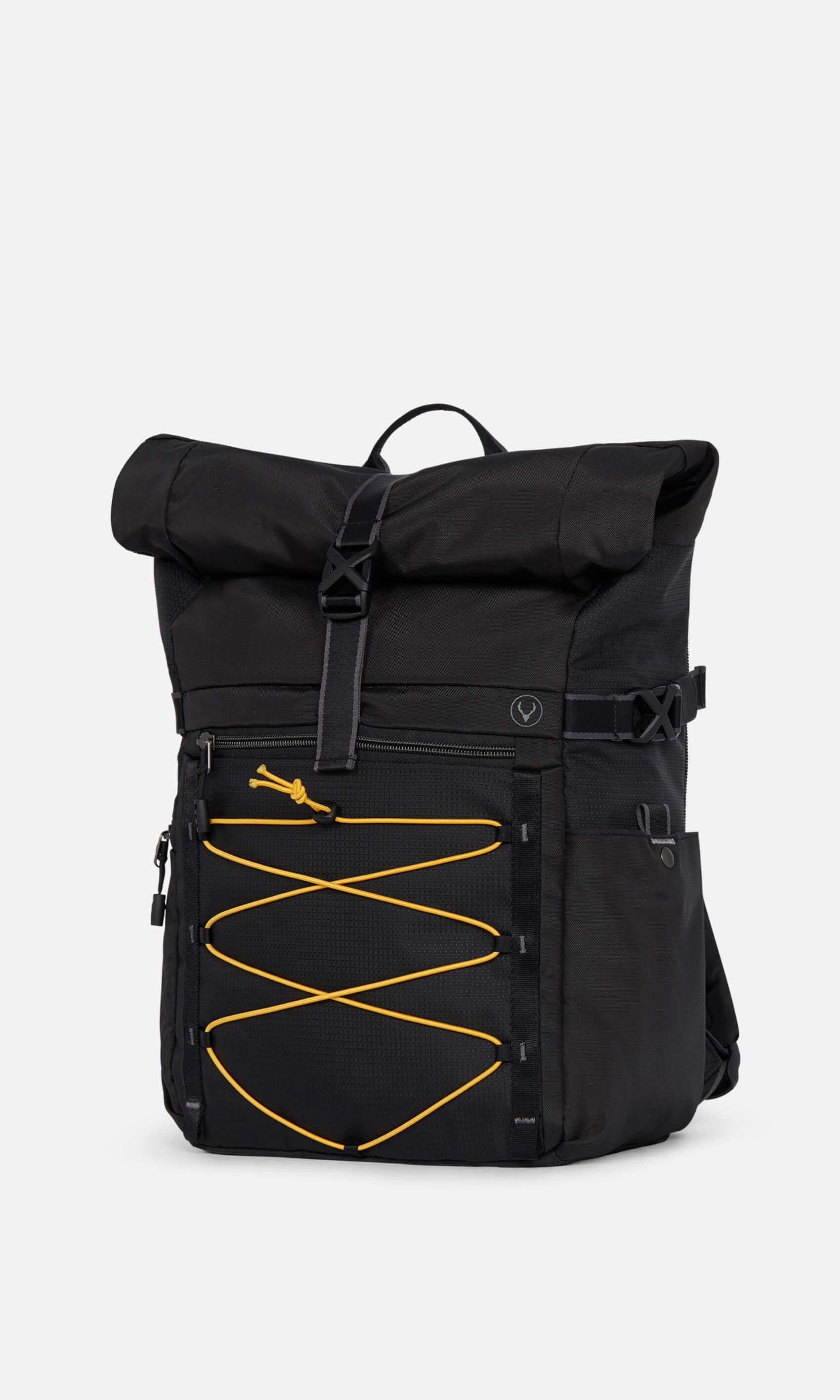 Bamburgh Roll Top Backpack - Waterproof Black Backpack for Men & Women | Perfect for Hiking, Travel & Daily Commute