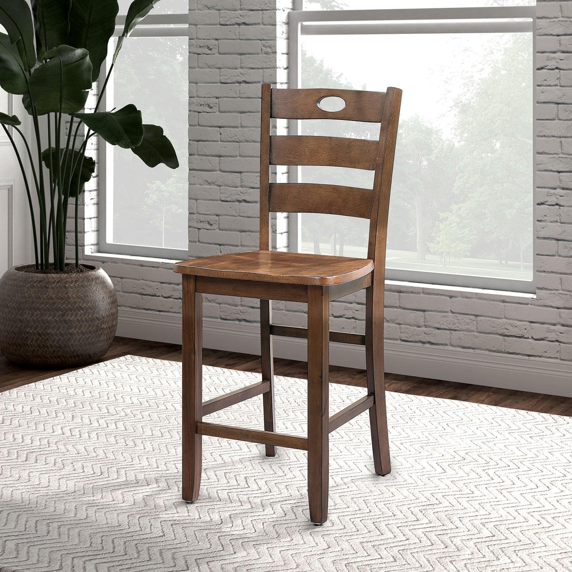 36H Solid Rubberwood and Wood Veneer 5-Piece Counter Height Dining Table Set - Perfect for Kitchen, Breakfast Nook, and Small Space Dining Areas