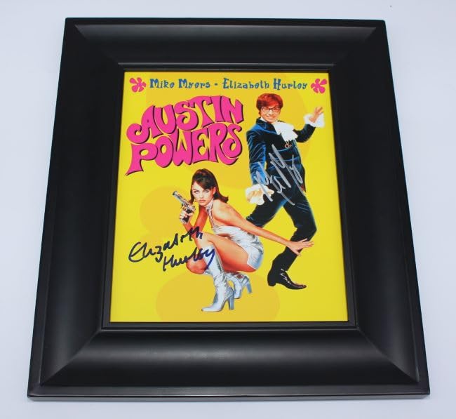 Austin Powers: International Man of Mystery - Mike Myers & Elizabeth Hurley Signed Autographed 8x10 Glossy Photo Poster - Framed Collectible Memorabilia for Movie Fans & Home Theater Decor