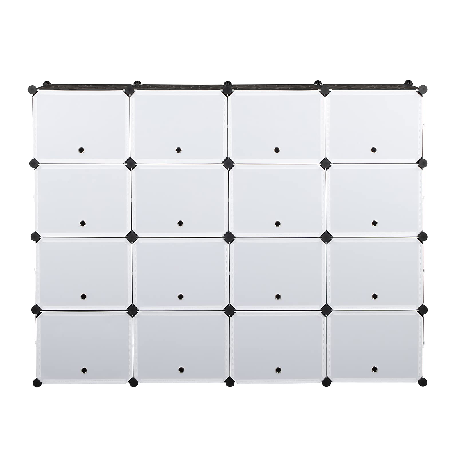 8-Tier Portable 64 Pair Shoe Rack Organizer - 32 Grids Tower Shelf Storage Cabinet for Closet, Entryway & Bedroom - Space Saving Shoe Storage Solution - Black