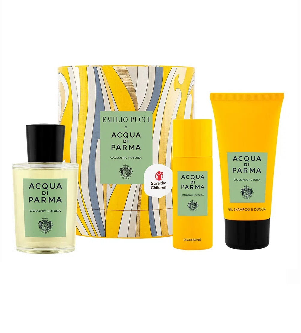 Emilio Pucci x Acqua Di Parma Colonia Futura Men's Luxury Gift Set - 100ML EDC Spray, 75ML Hair & Shower Gel, 50ML Deodorant Spray - Perfect for Gifting, Travel & Special Occasions