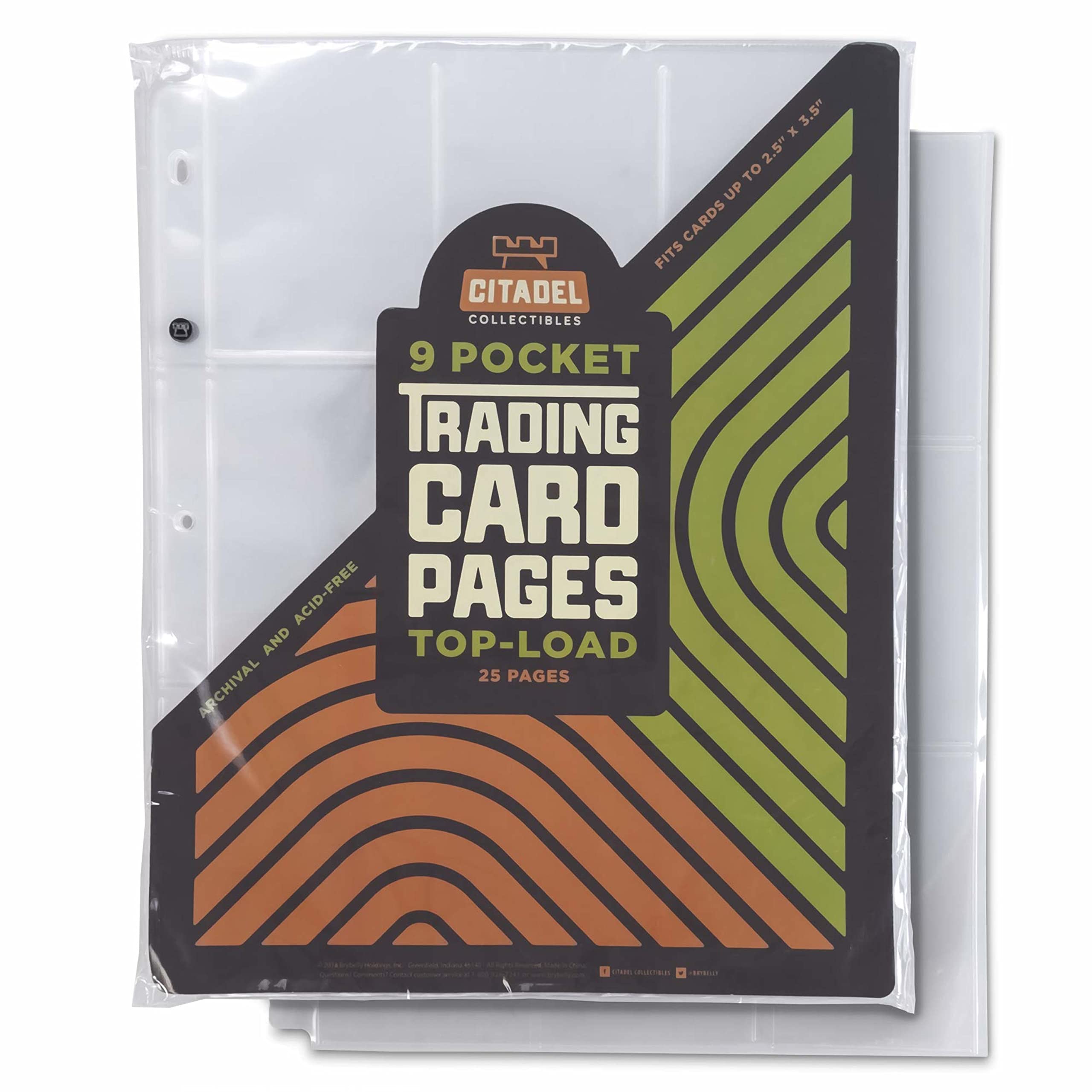 9-Pocket Top-Load Trading Card Protector Pages - Acid-Free Clear Plastic Sheets for Standard Size Cards | Perfect for TCGs, Sports Cards, and Collectible Card Games | Fits 3-Ring Binders | Ideal for Card Storage, Organization, and Display
