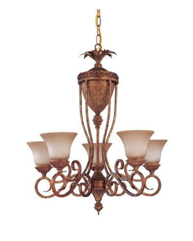 Nuvo Lighting 60-Inch San Remo 5-Light Chandelier in Mayan Gold Finish - Elegant Dining Room Ceiling Light Fixture for Home Decor