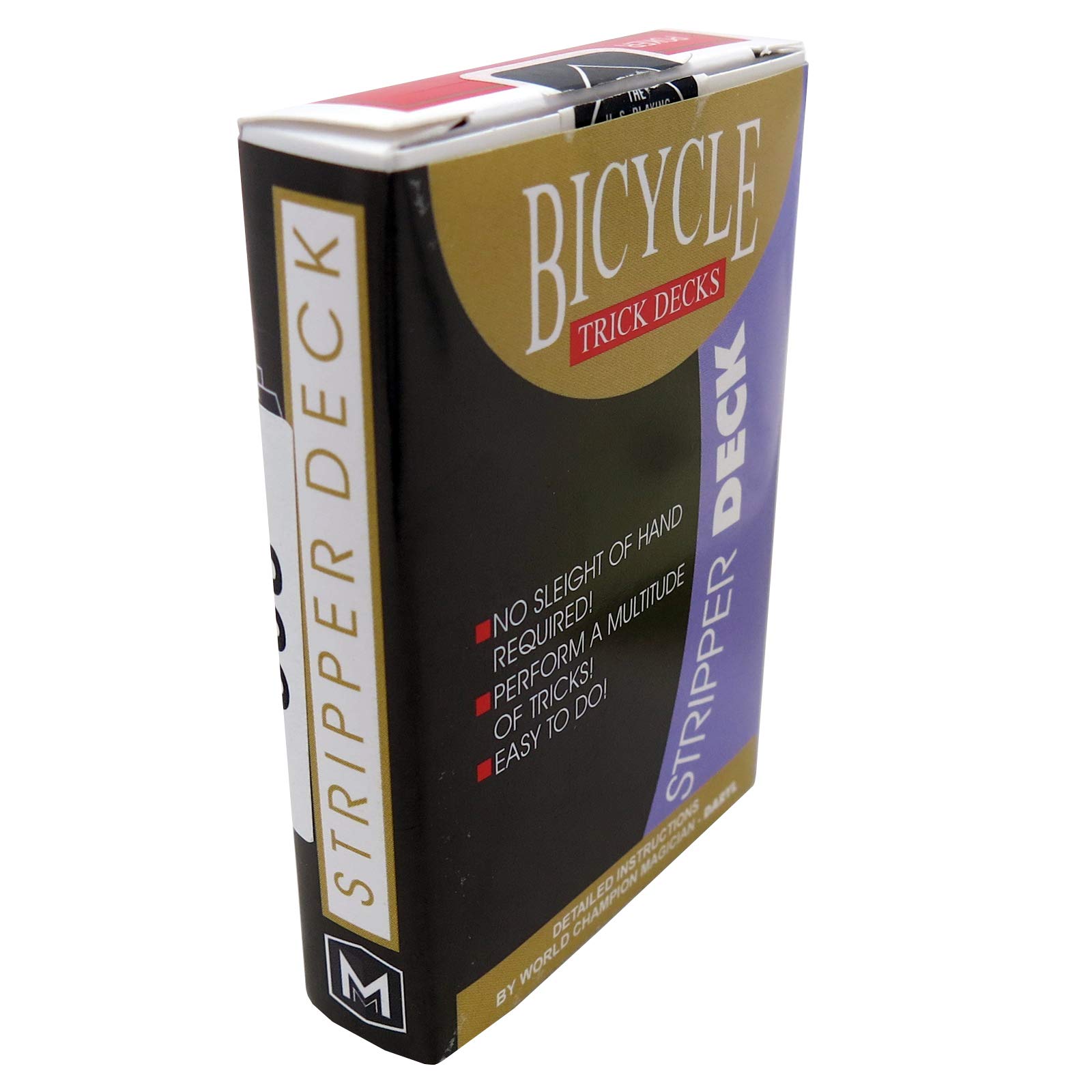 MJM Stripper Deck Bicycle Mandolin Playing Cards (Red) - Professional Magic Trick Cards for Close-Up Magic, Cardistry & Poker Night Entertainment