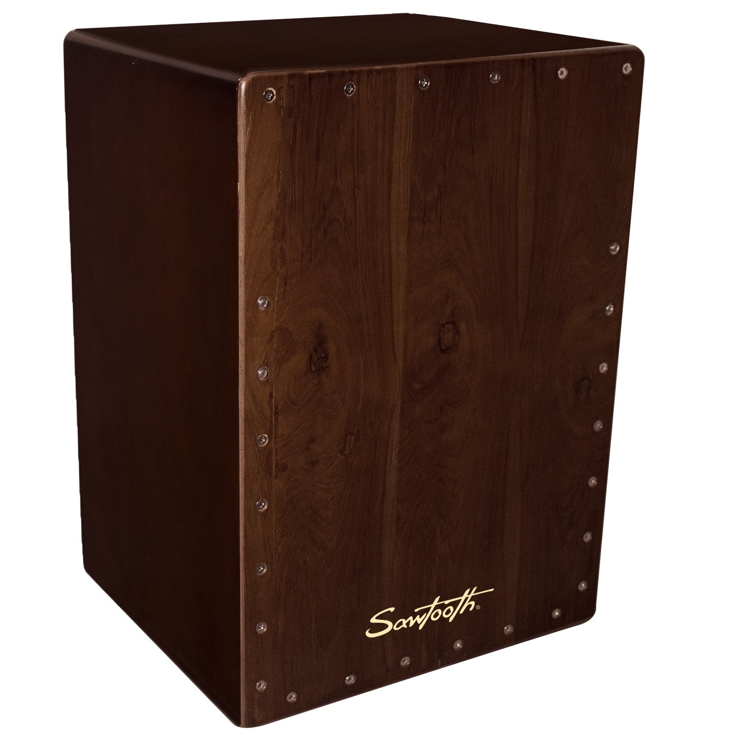 Premium Sawtooth Chocolate Satin Finish Large Cajon Drum Box - Handcrafted Percussion Instrument for Live Performances, Studio Recording & Music Therapy Sessions
