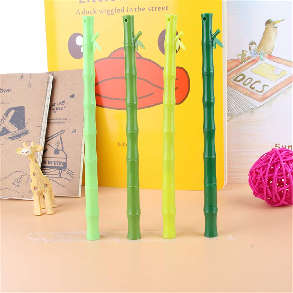 Kawaii Bamboo Gel Pens - 6 Pack Cute Writing Pens for School, Office & Kids | Fun Stationery Gift for Girls, Novelty Gel Ink Pens for Journaling, Note Taking & Creative Writing