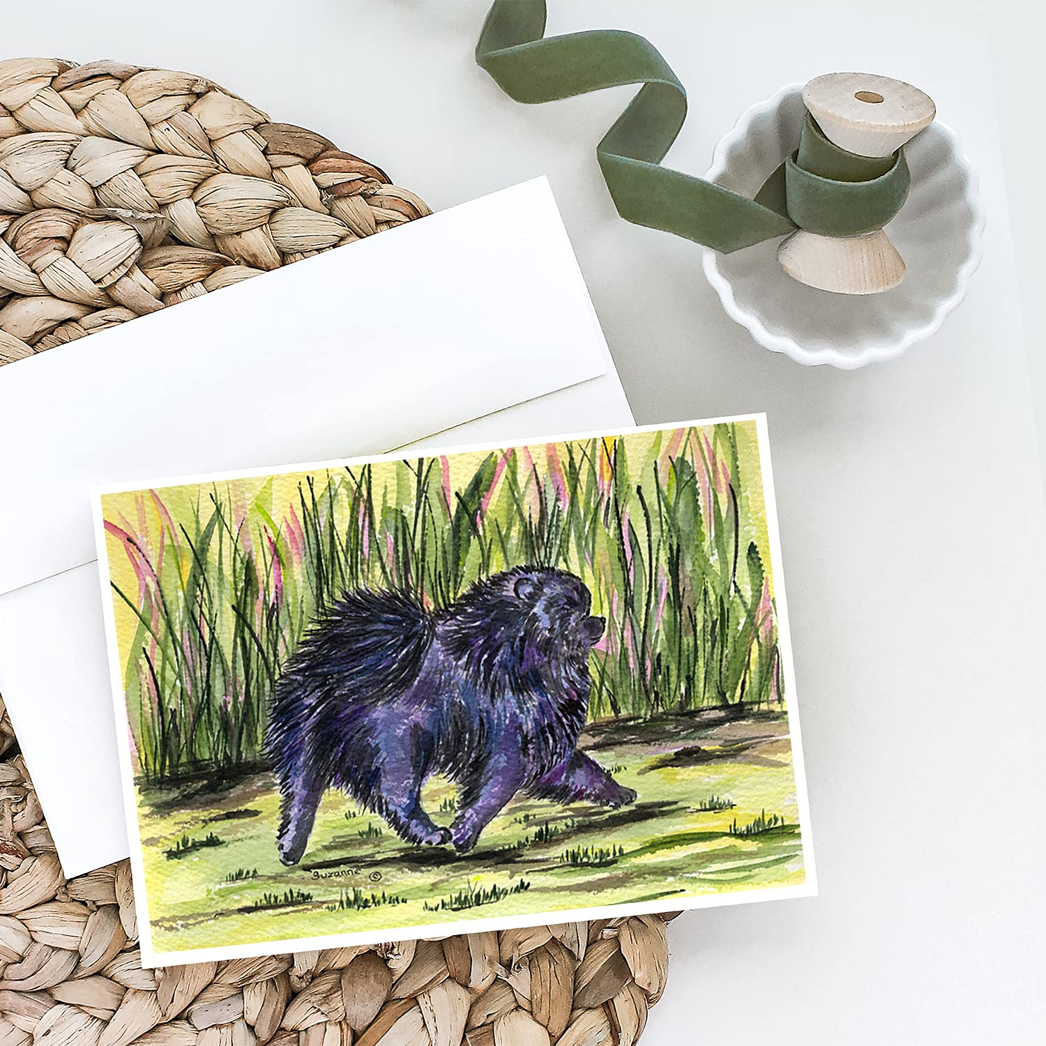 Pomeranian Greeting Cards & Envelopes Set - Pack of 8 Blank A7 (5x7) Note Cards for Birthdays, Thank You Notes & Special Occasions | Whimsical Dog Lover Stationery