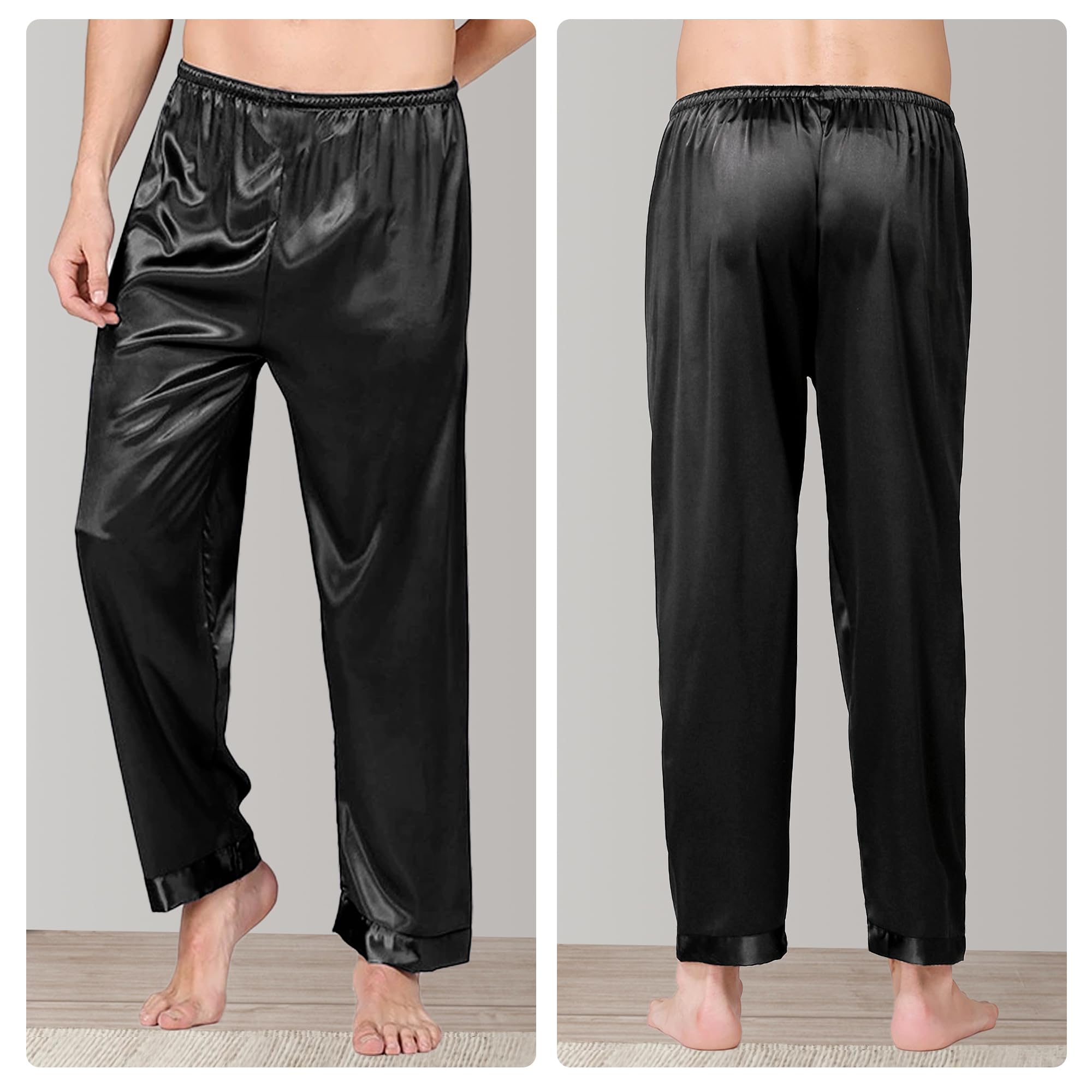 Premium 100% Mulberry Silk Pajama Pants for Men - Luxury Sleepwear & Loungewear for Comfortable Nights & Relaxing at Home - Soft Silk Pj Bottoms for Sleeping, Yoga & Spa Days